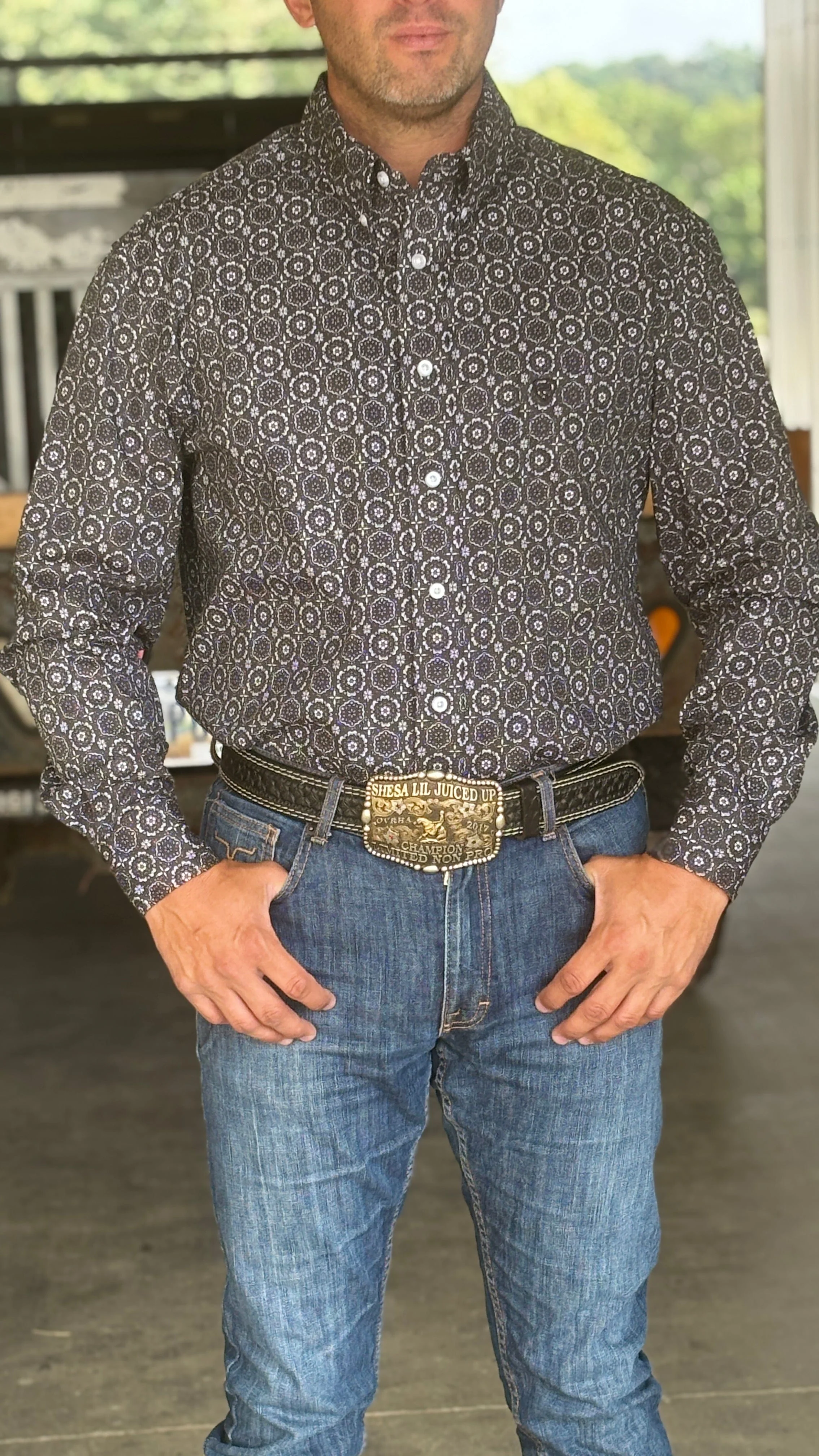 Medallion Print by Rock & Roll ~ Black