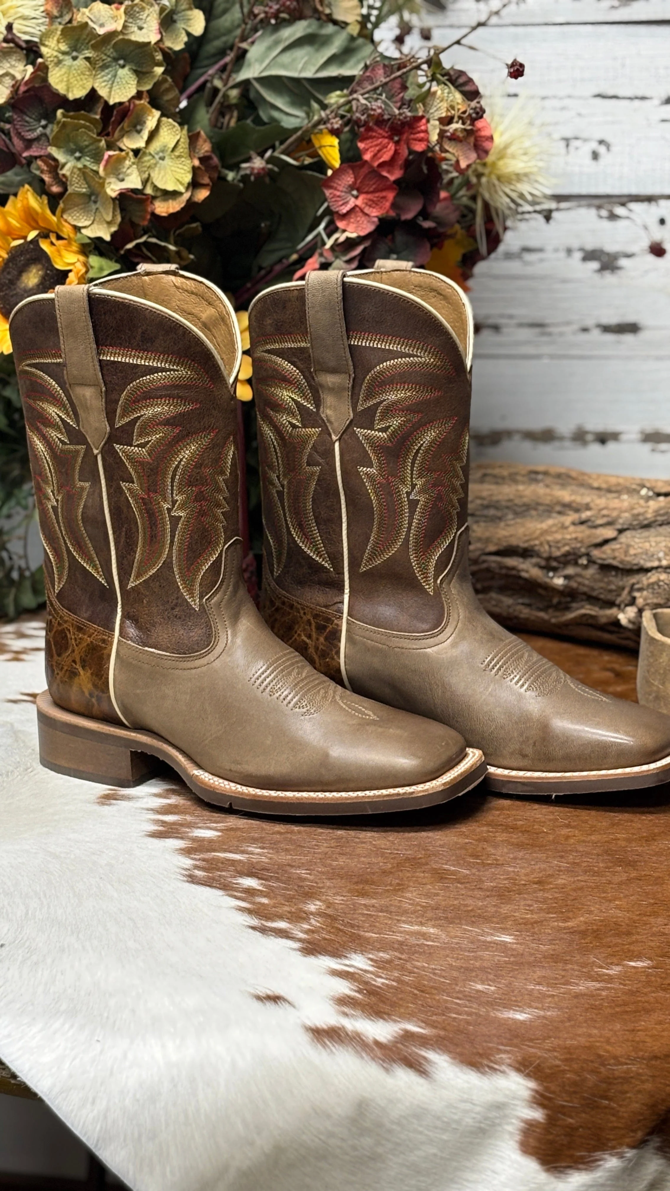 Men’s Cowhide Wide Square Boots - Image 2