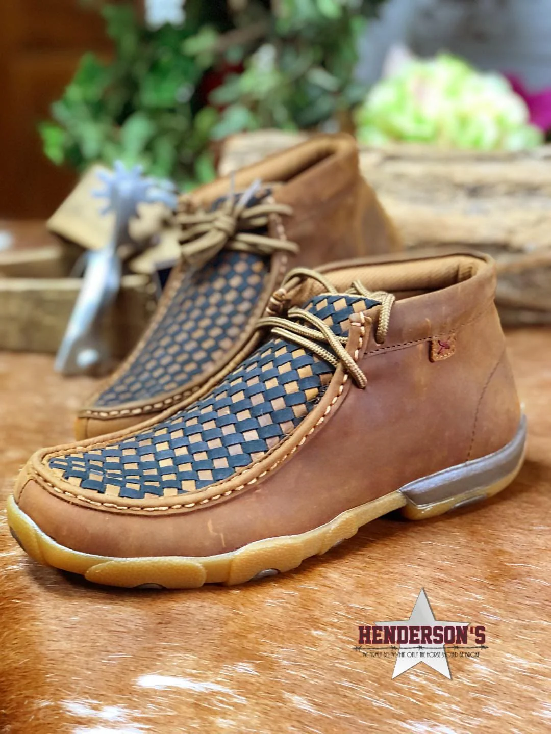 Men's Brown W/Blue Driving Moc