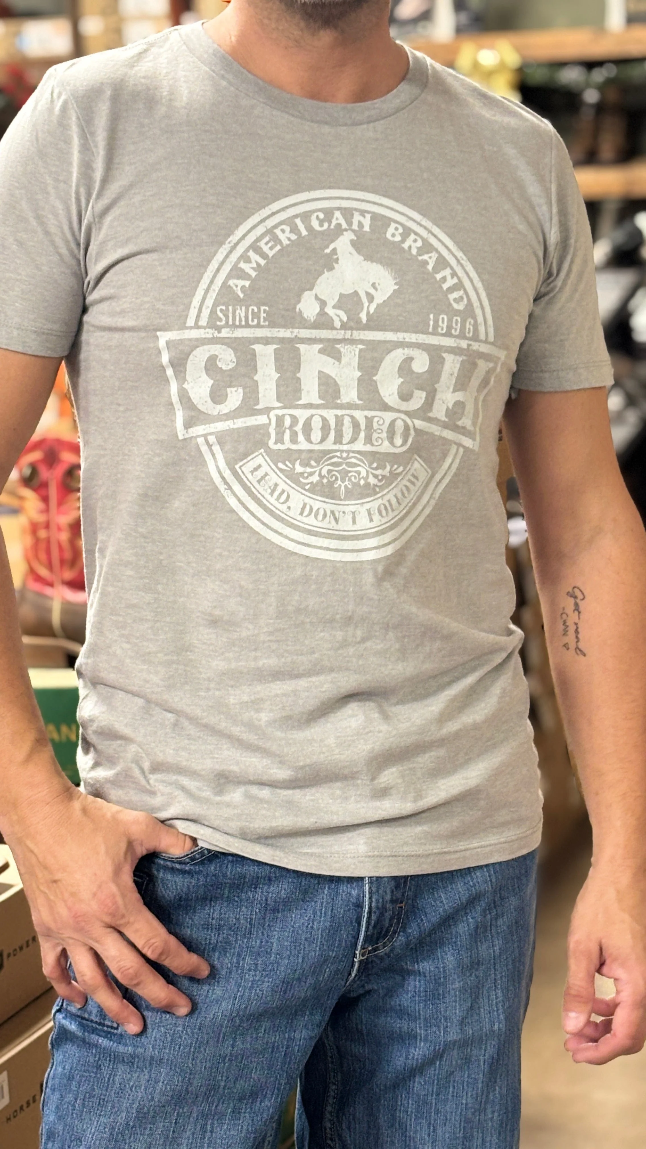 Men's Cinch Rodeo Tee ~ Gray
