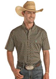 Men's Geo Print by Rock & Roll ~ Dark Brown