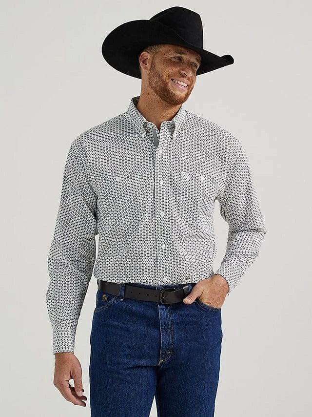 Men's George Strait Shirt ~ White & Black