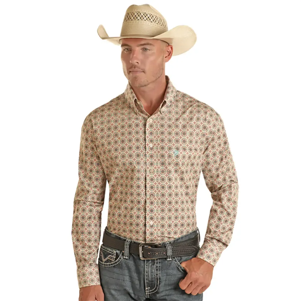 Men's Medallion Print by Rock & Roll ~ Orange