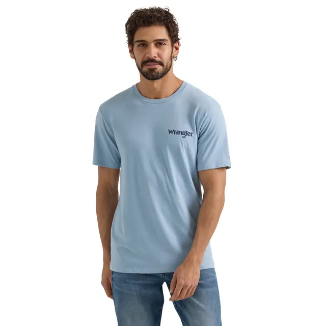 Men's Wrangler Long Live Cowboys Tee ~ Blue - Image 2