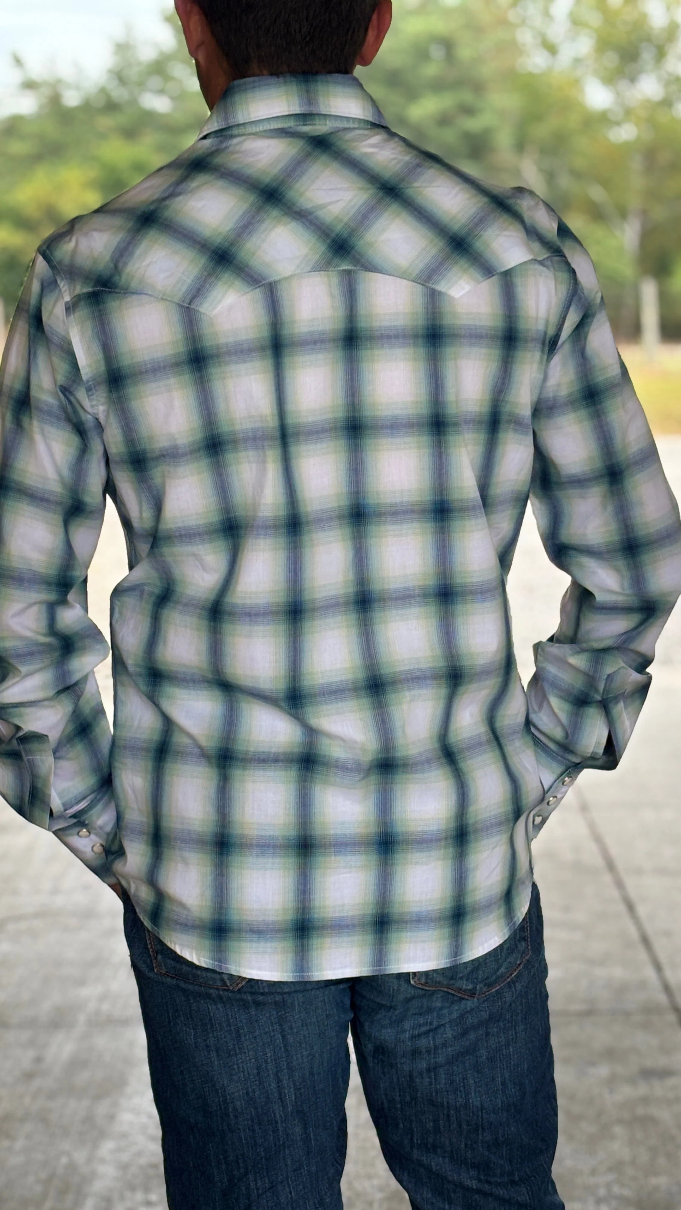 Men's Wrangler Retro Plaid ~ Teal - Image 2