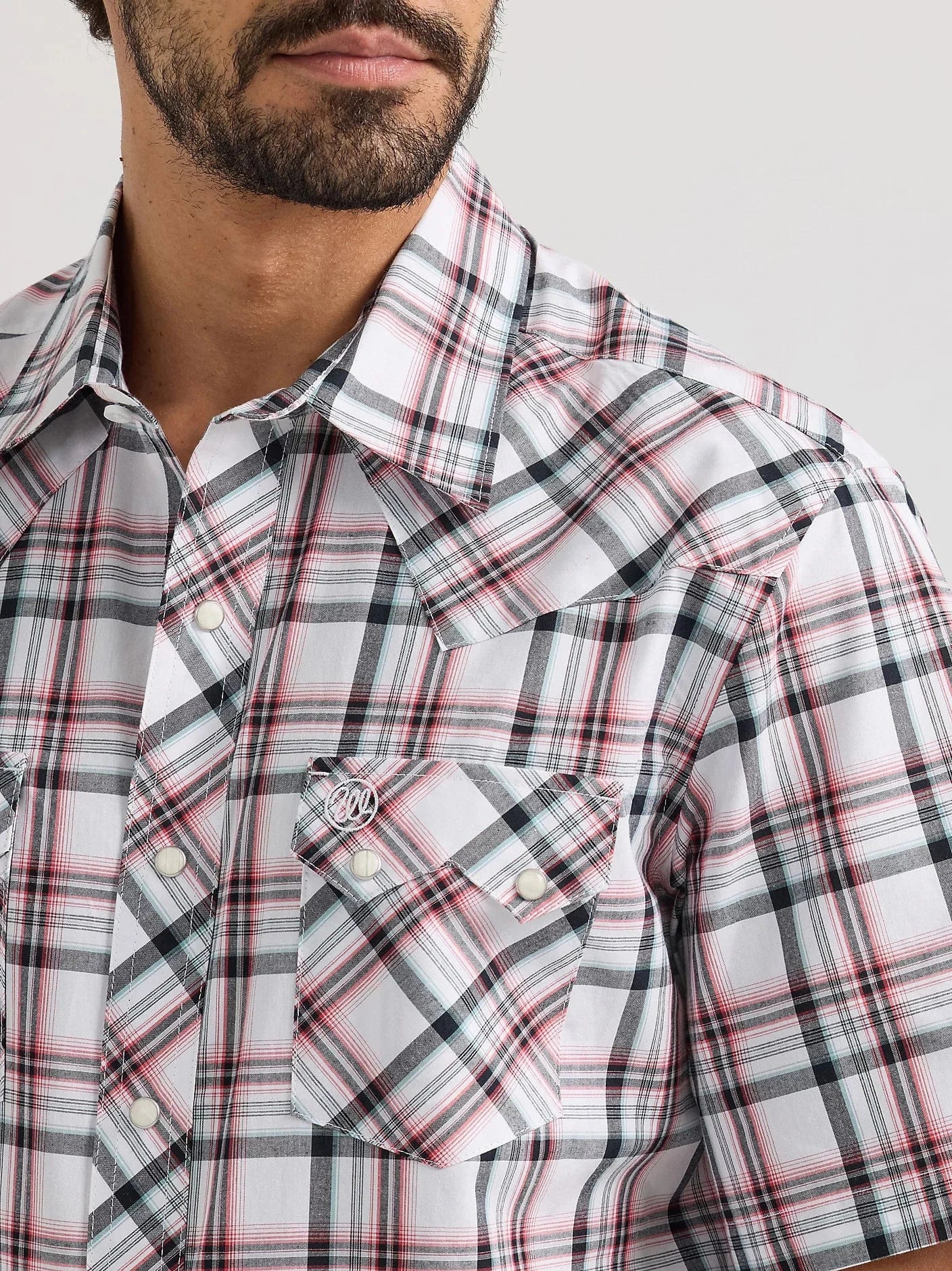 Men's Wrangler Retro Plaid ~Frosted Red - Image 3