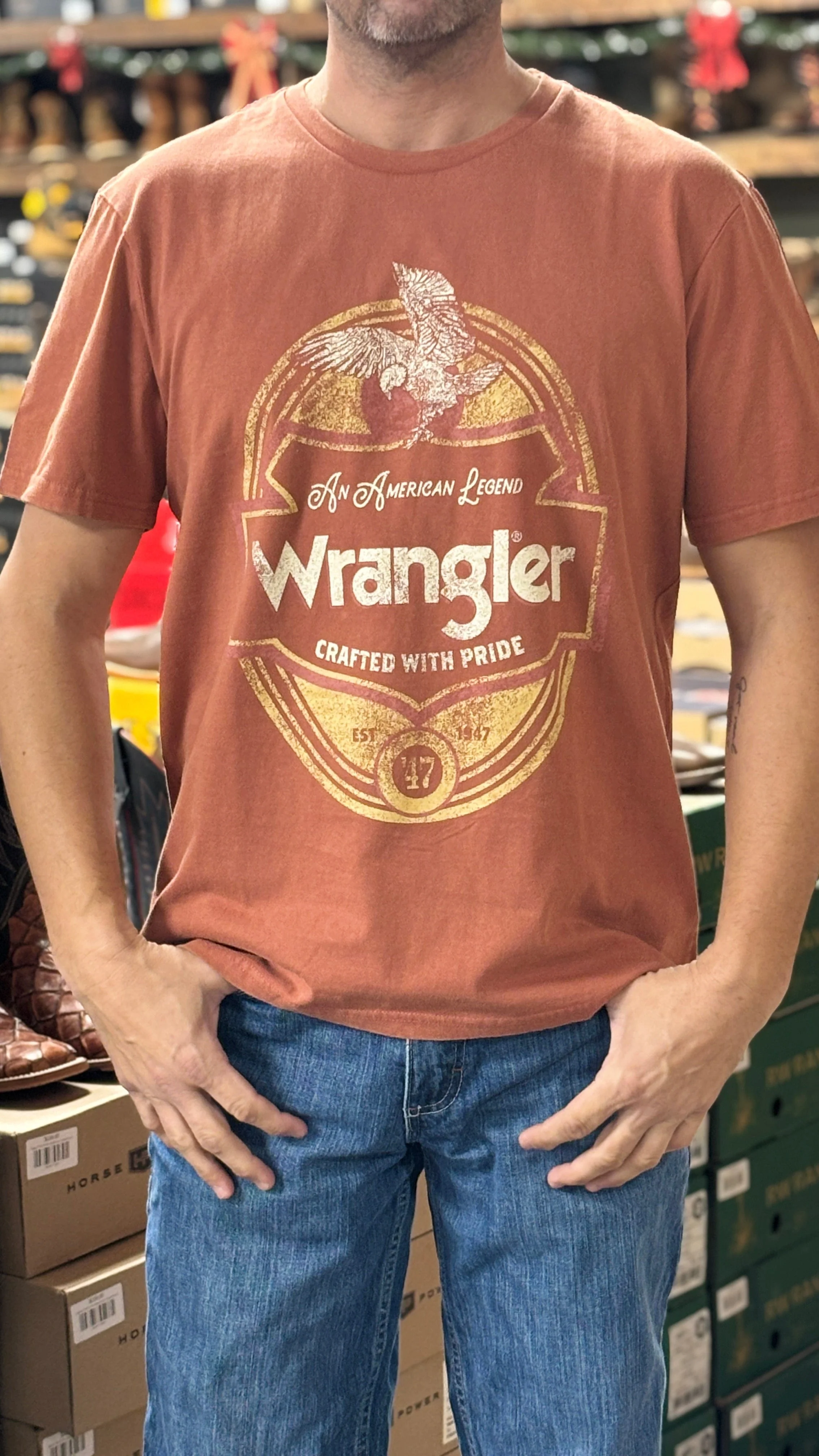 Men's Wrangler Tee ~ Marsala