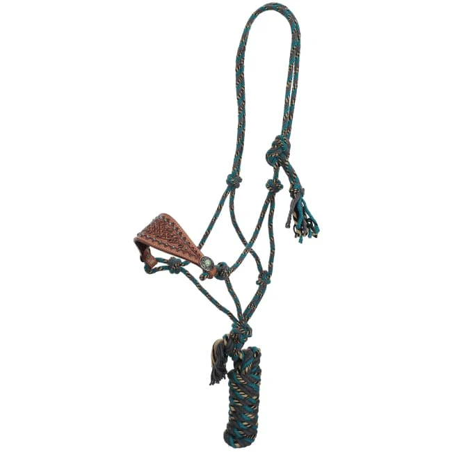 Mohair Cowboy Knot Halter ~ Turquoise Mosaic
