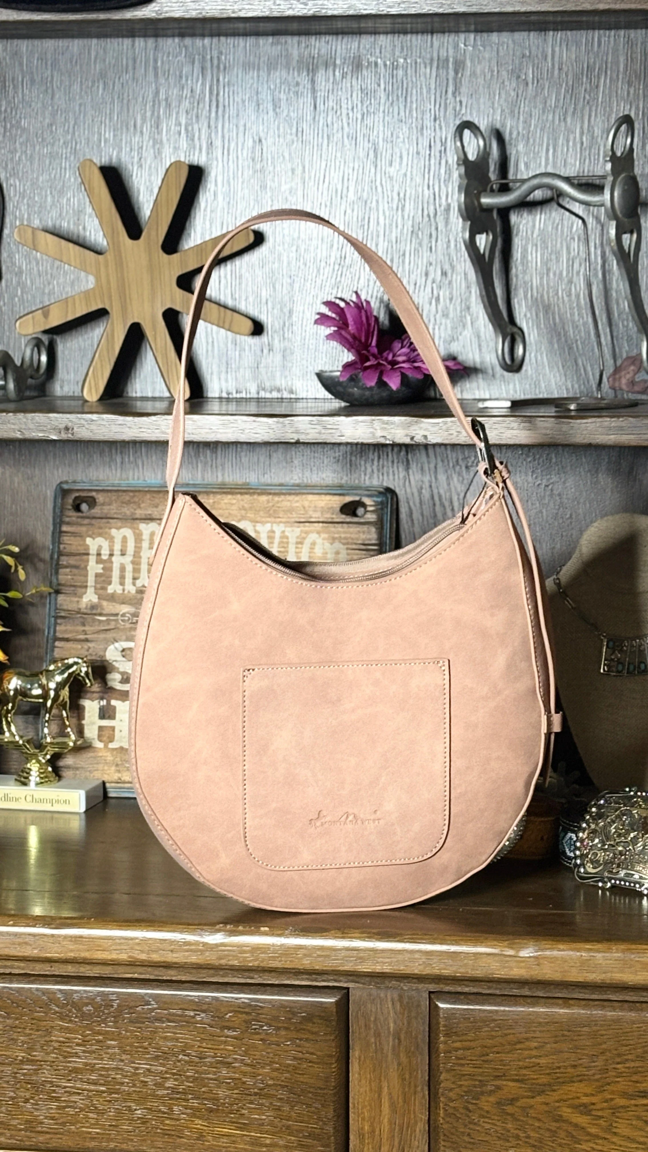 MW Aztec Cut-Out Hobo Shoulder Bag ~ Pink - Image 2