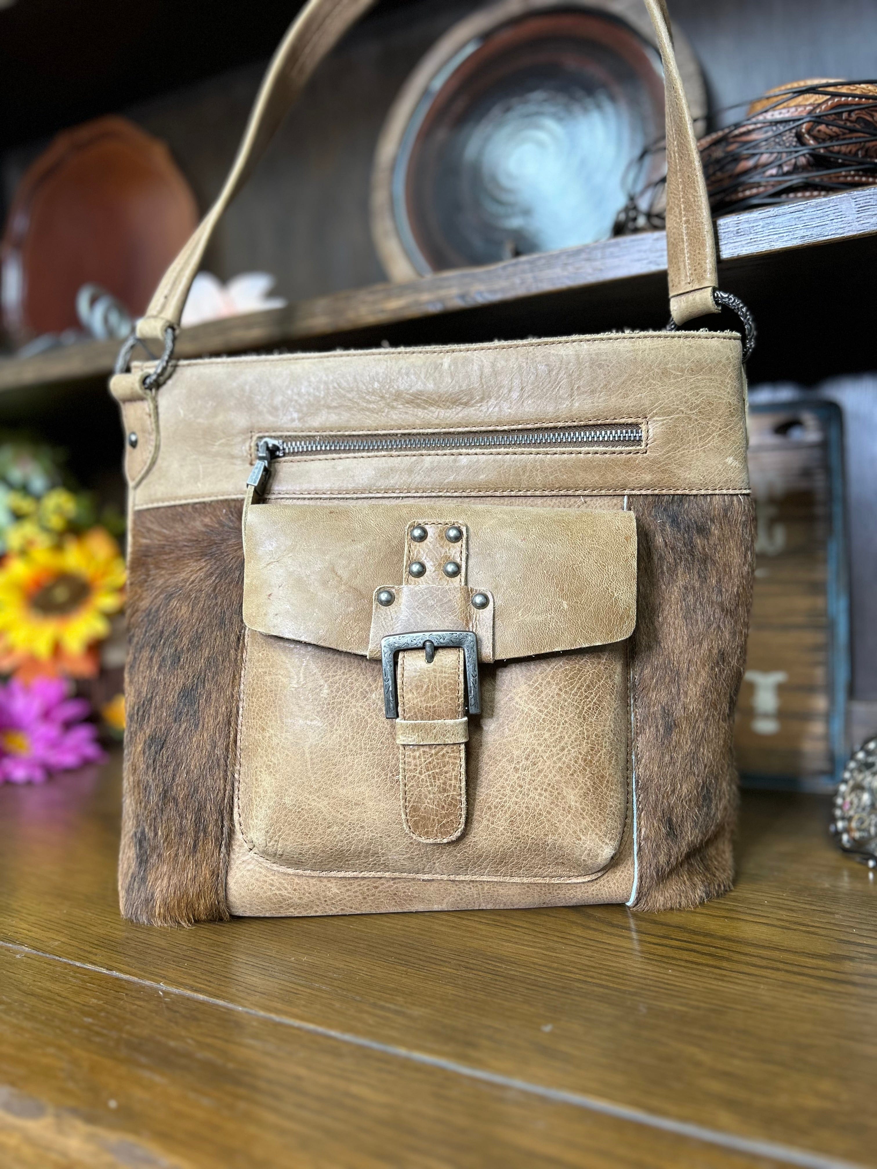 MW Hand Leather Cowhide Hobo
