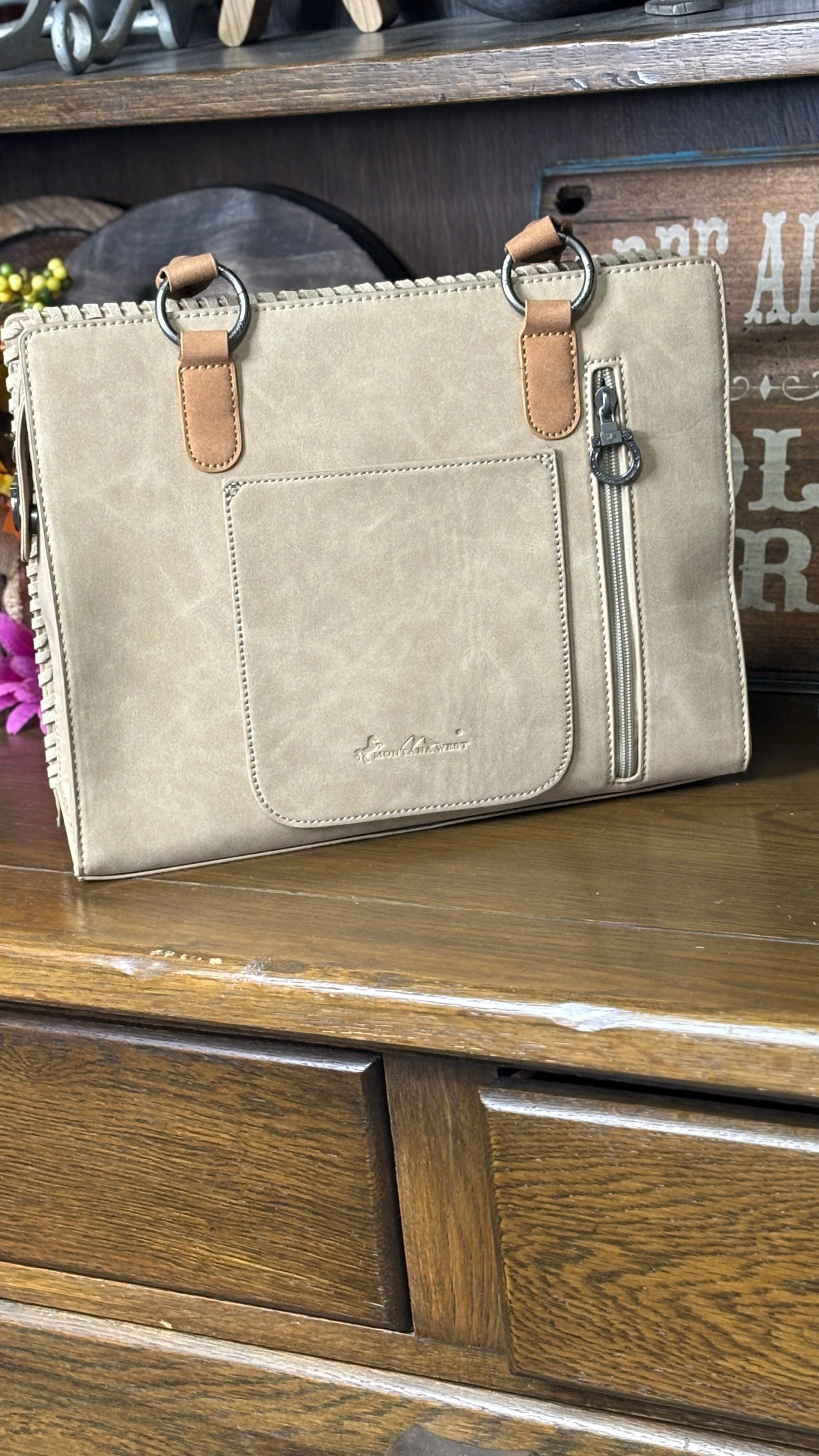 MW Tooled Aztec Concealed Carry Tote/Crossbody - Image 3