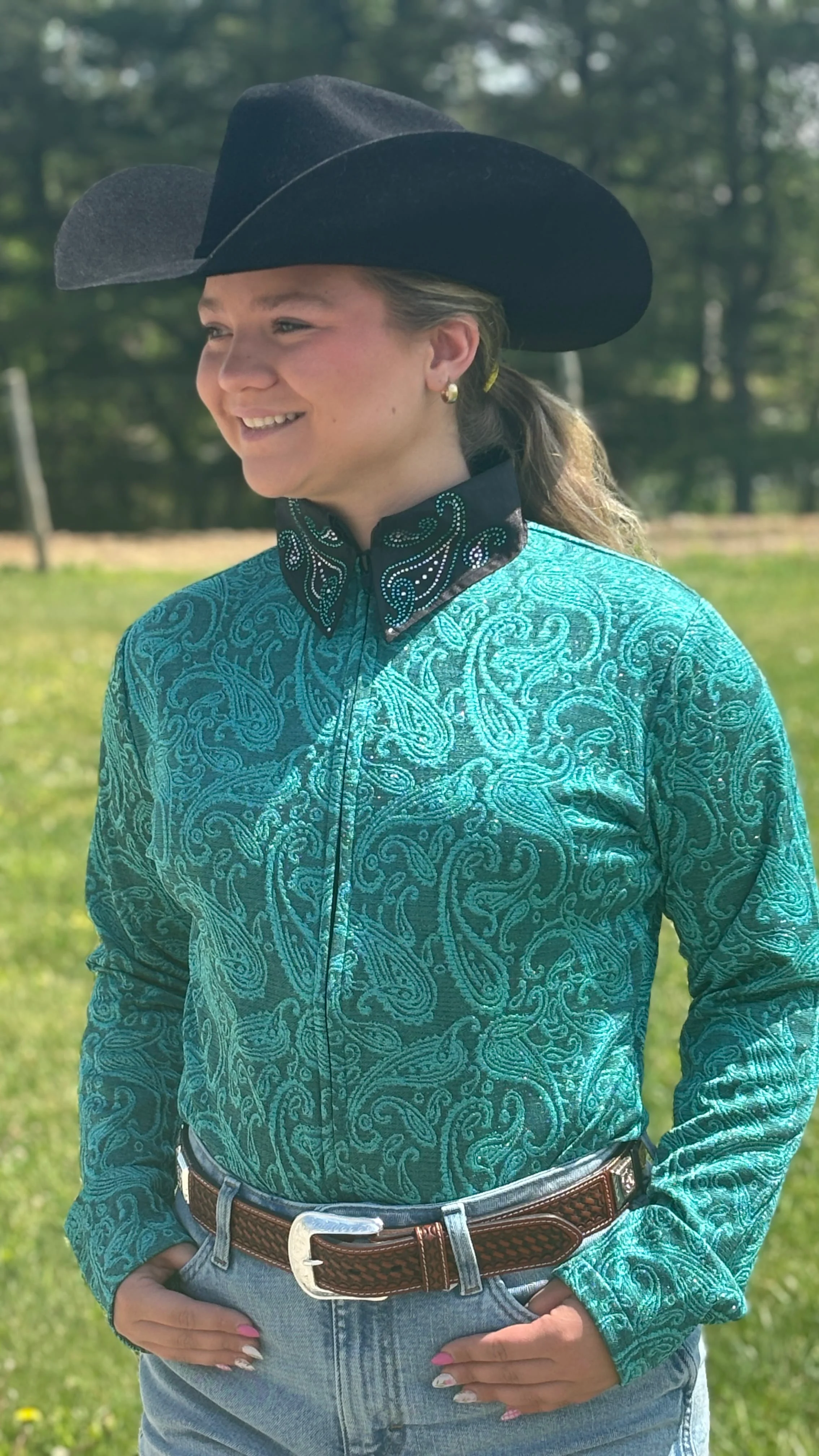 Paisley Front Zip Show Shirt - Image 4