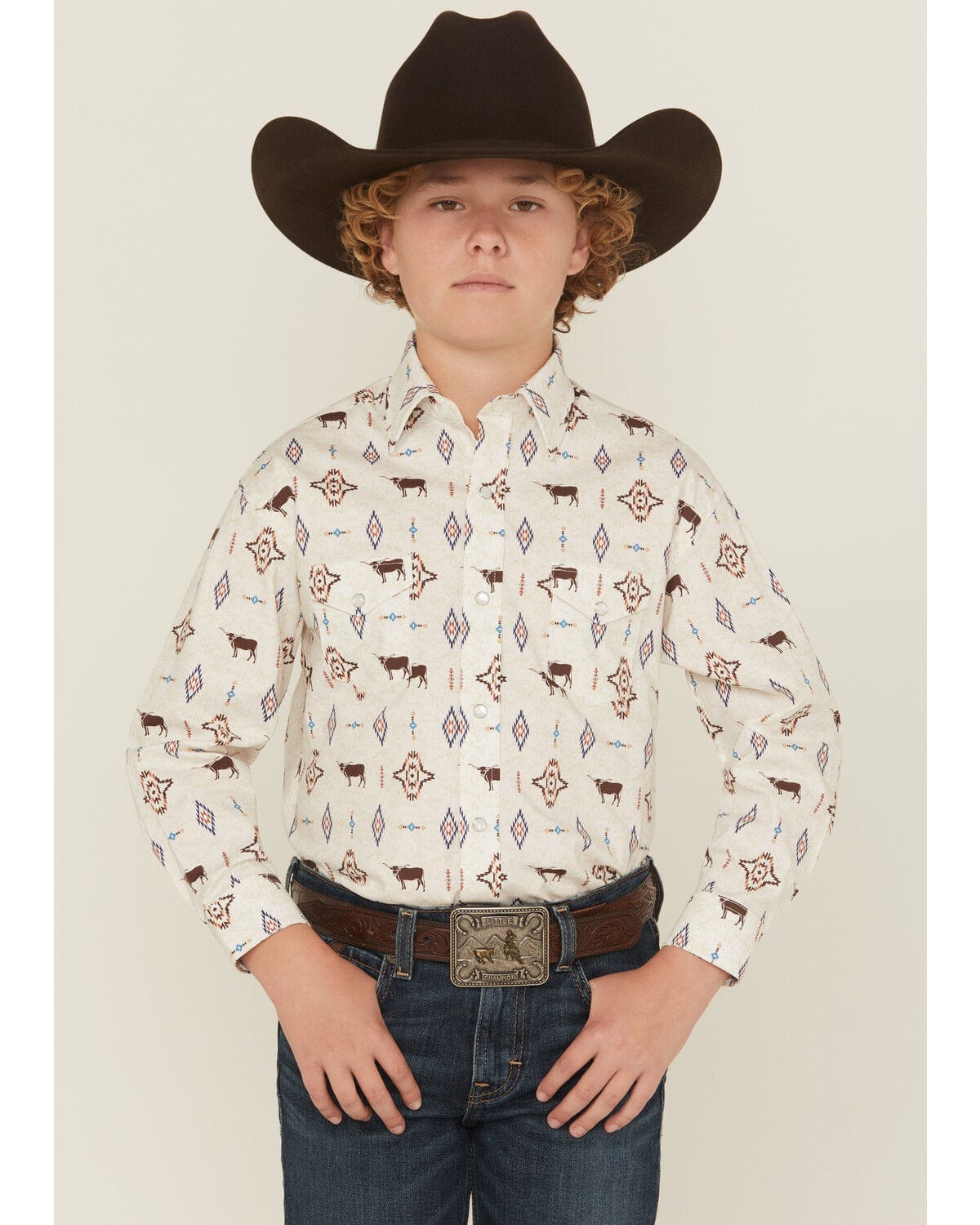 Panhandle Boy's Steerhead Western Shirt