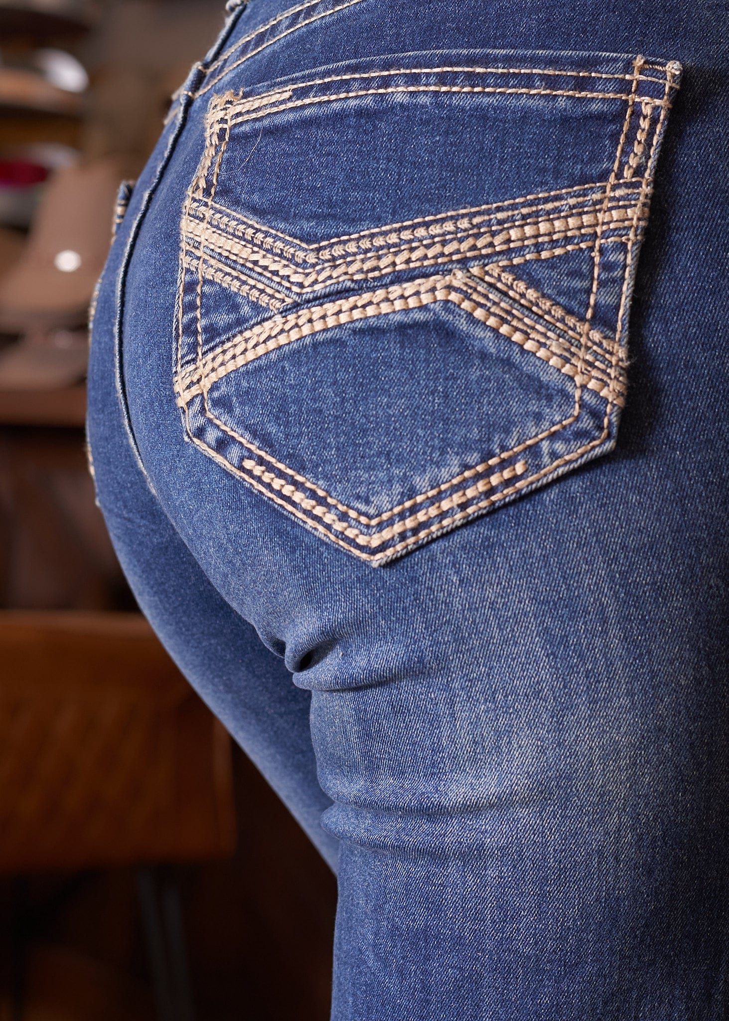 Petal Stitch Embroidered Riding Jean by Rock & Roll - Image 3