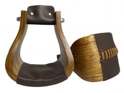 Polished Ashwood Wooden Stirrups ~ Wide