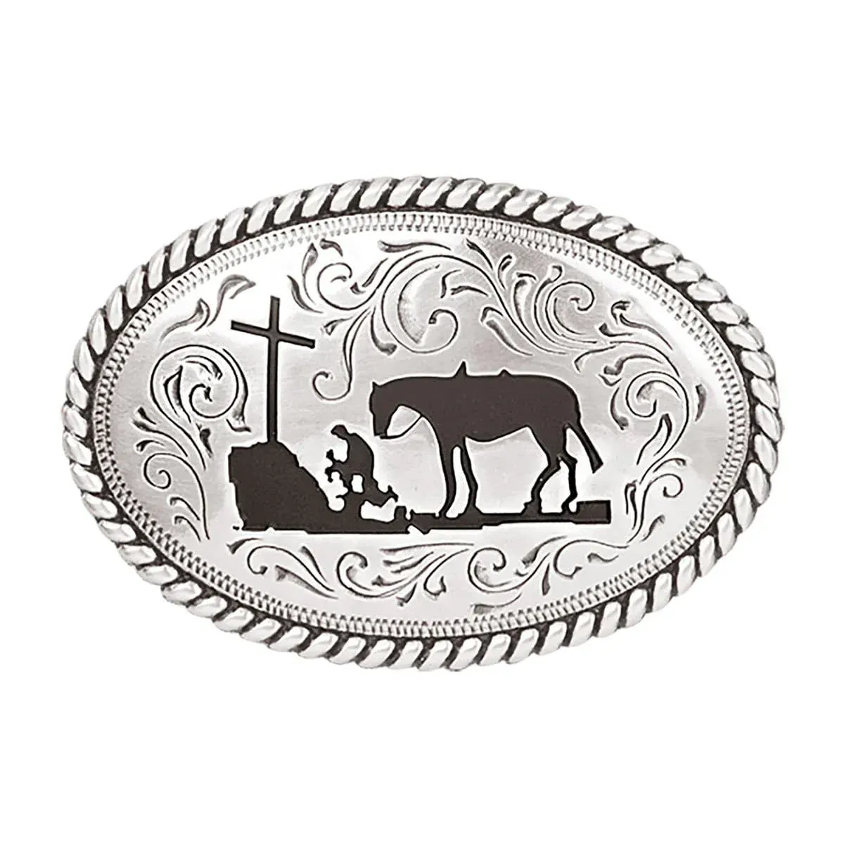 Praying Cowboy Belt Buckle ~ Youth