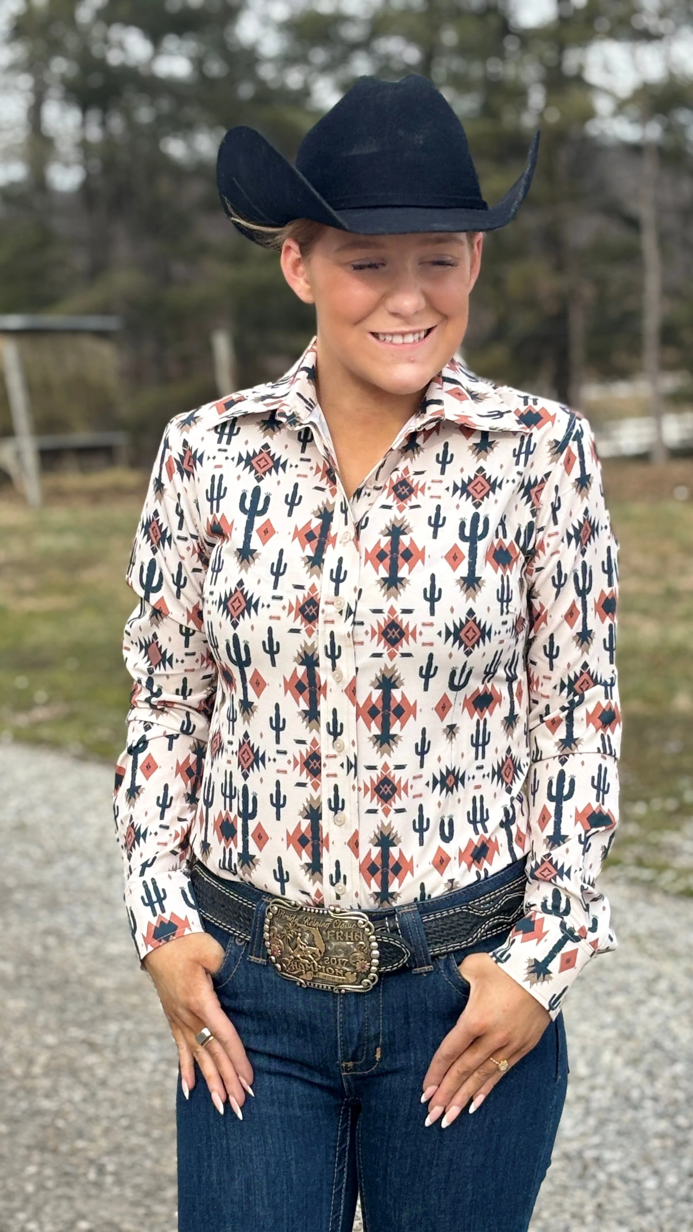 Prickly Charm Easy Care Button Up