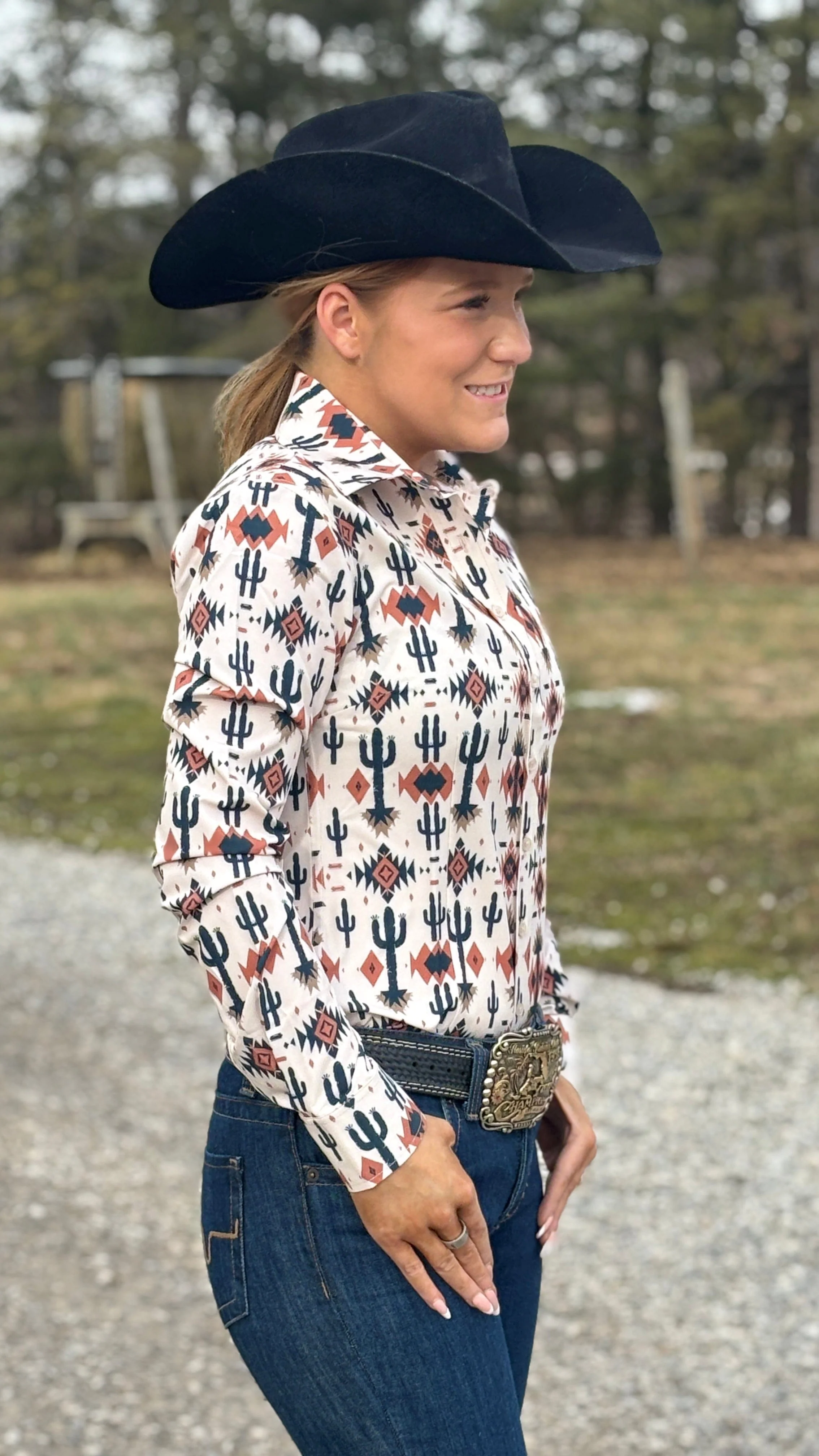 Prickly Charm Easy Care Button Up - Image 4