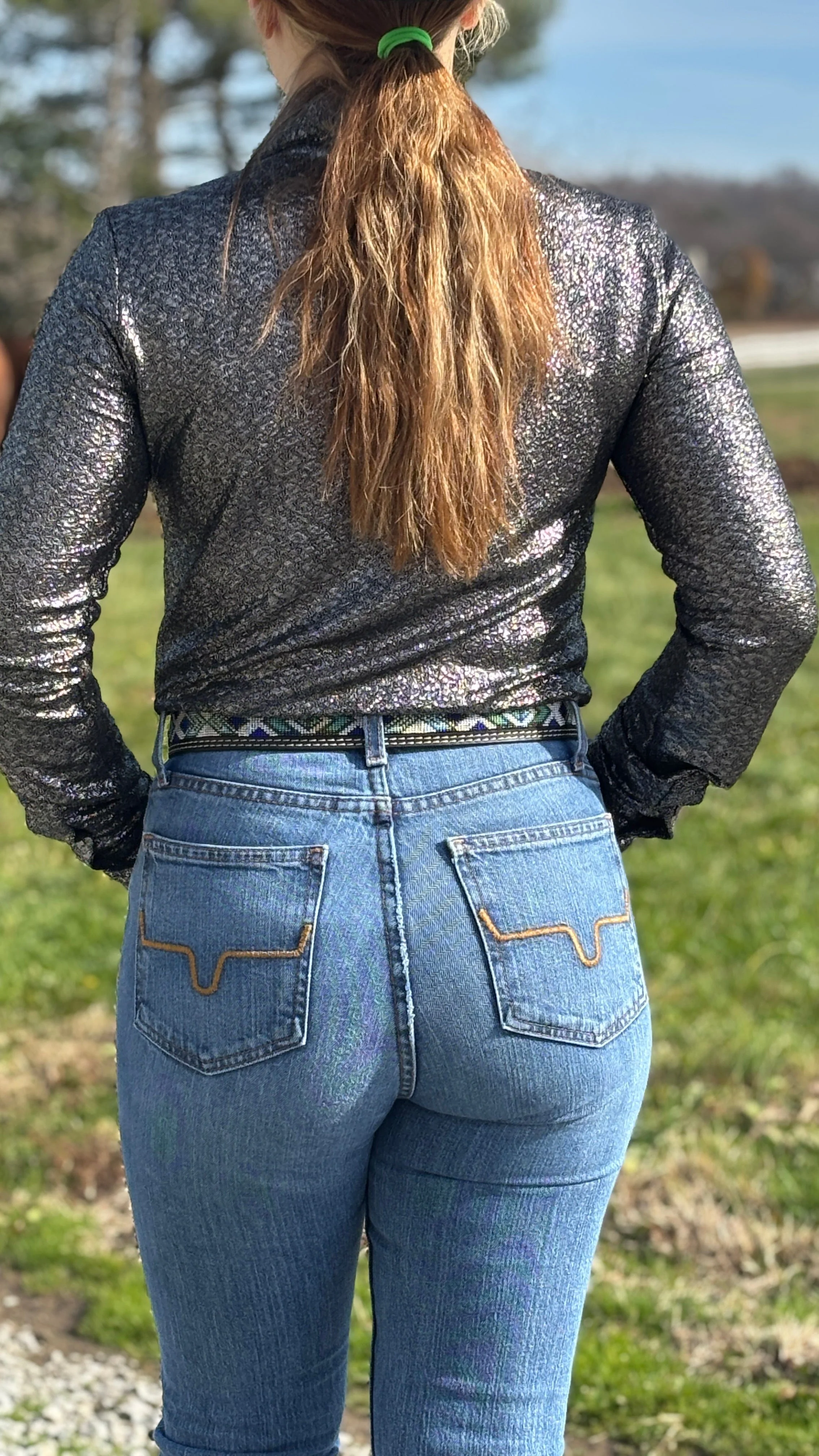 Pullover Button Up by Cowgirl Tuff ~ Chrome Shimmer - Image 4