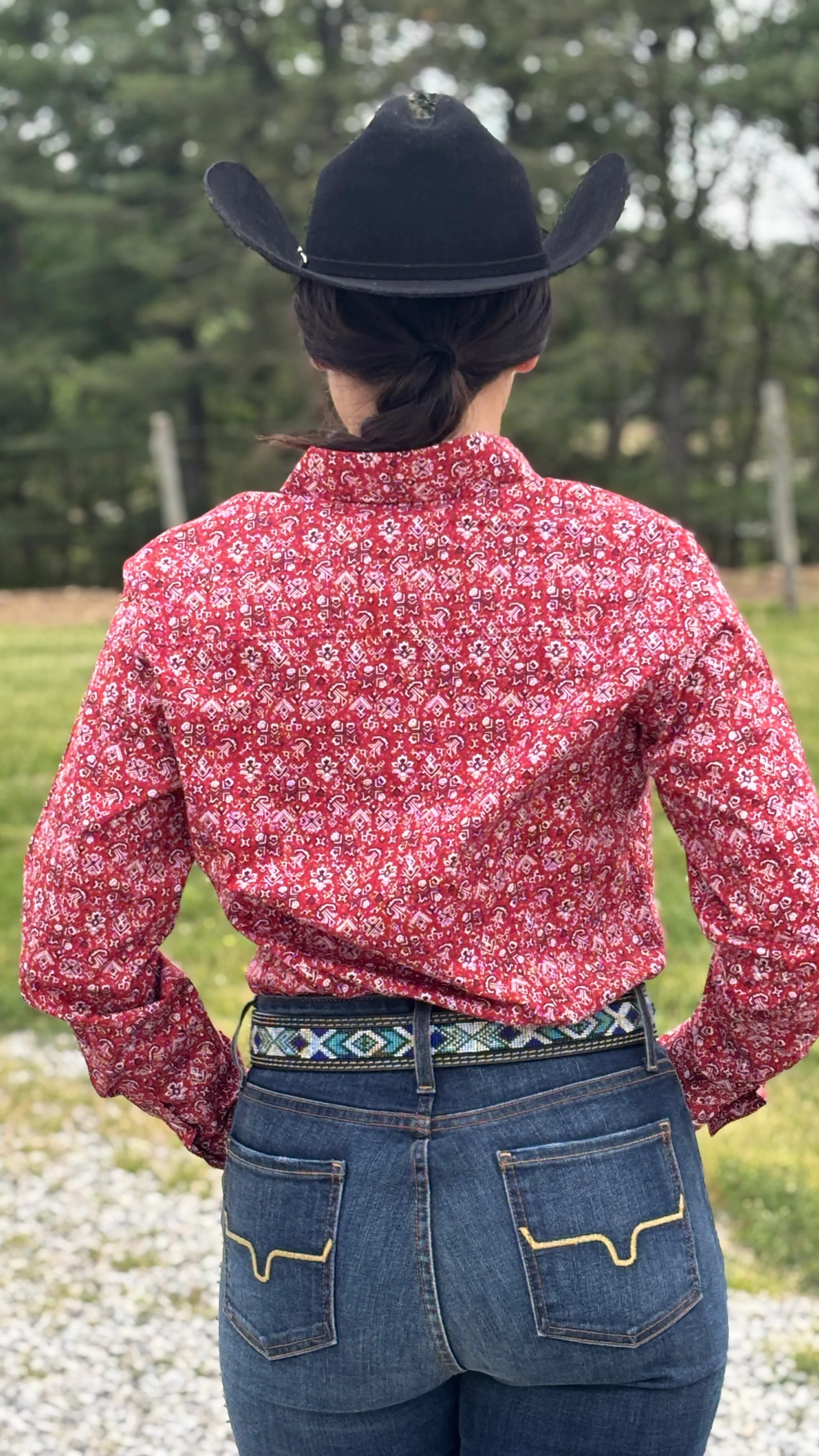 Red Bandana Style Rough Stock Shirt - Image 3