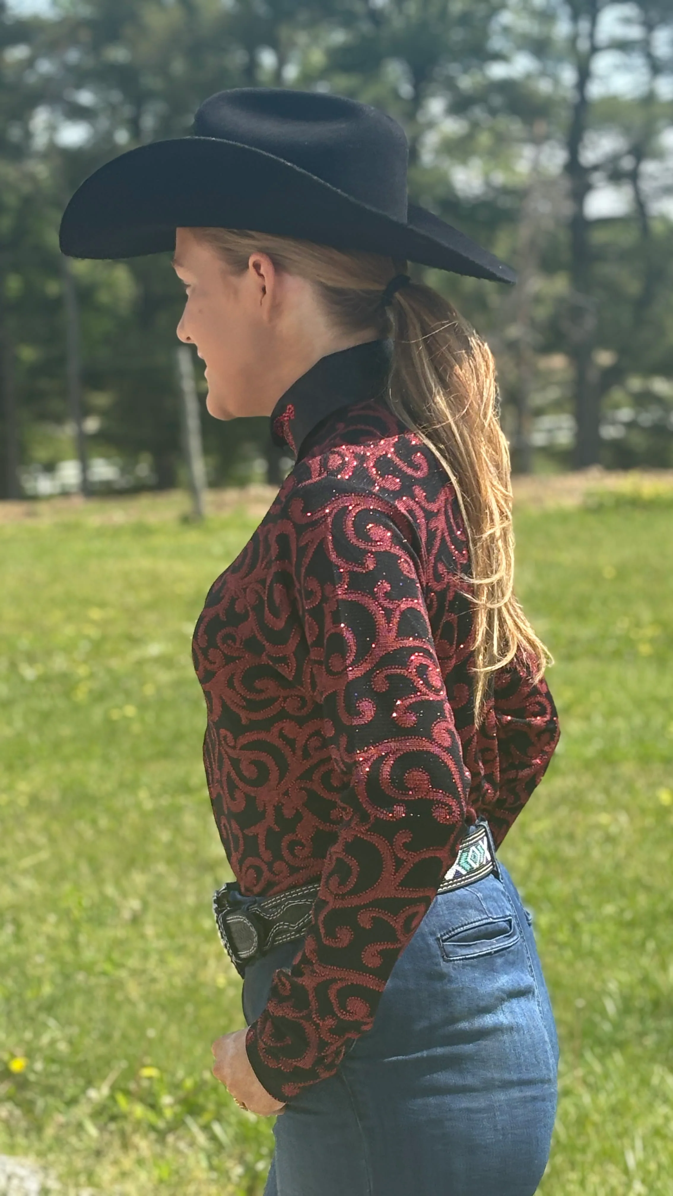 Red Raspberry Leopard Print Front Zip Shirt - Image 3