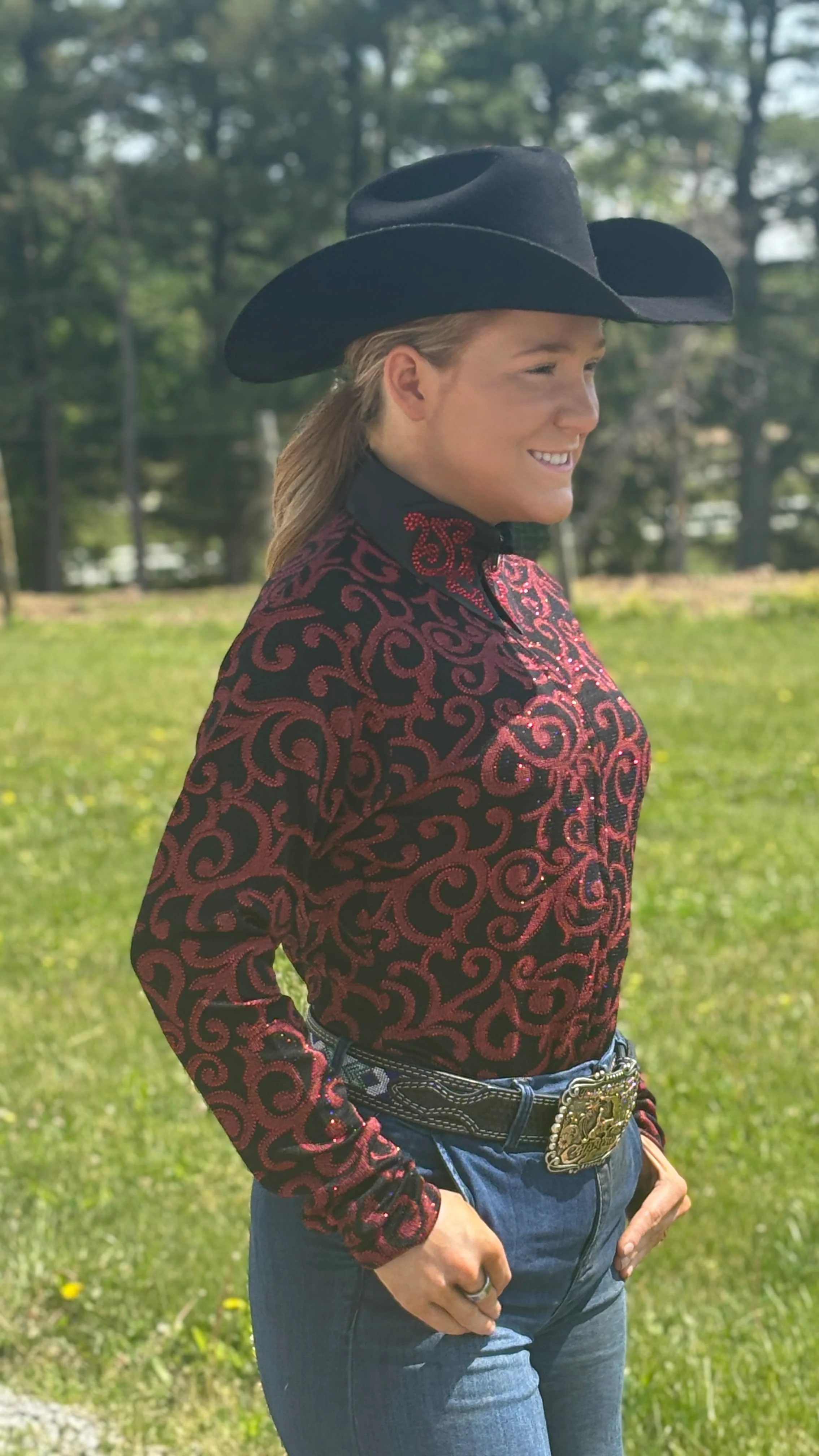 Red Raspberry Leopard Print Front Zip Shirt - Image 4