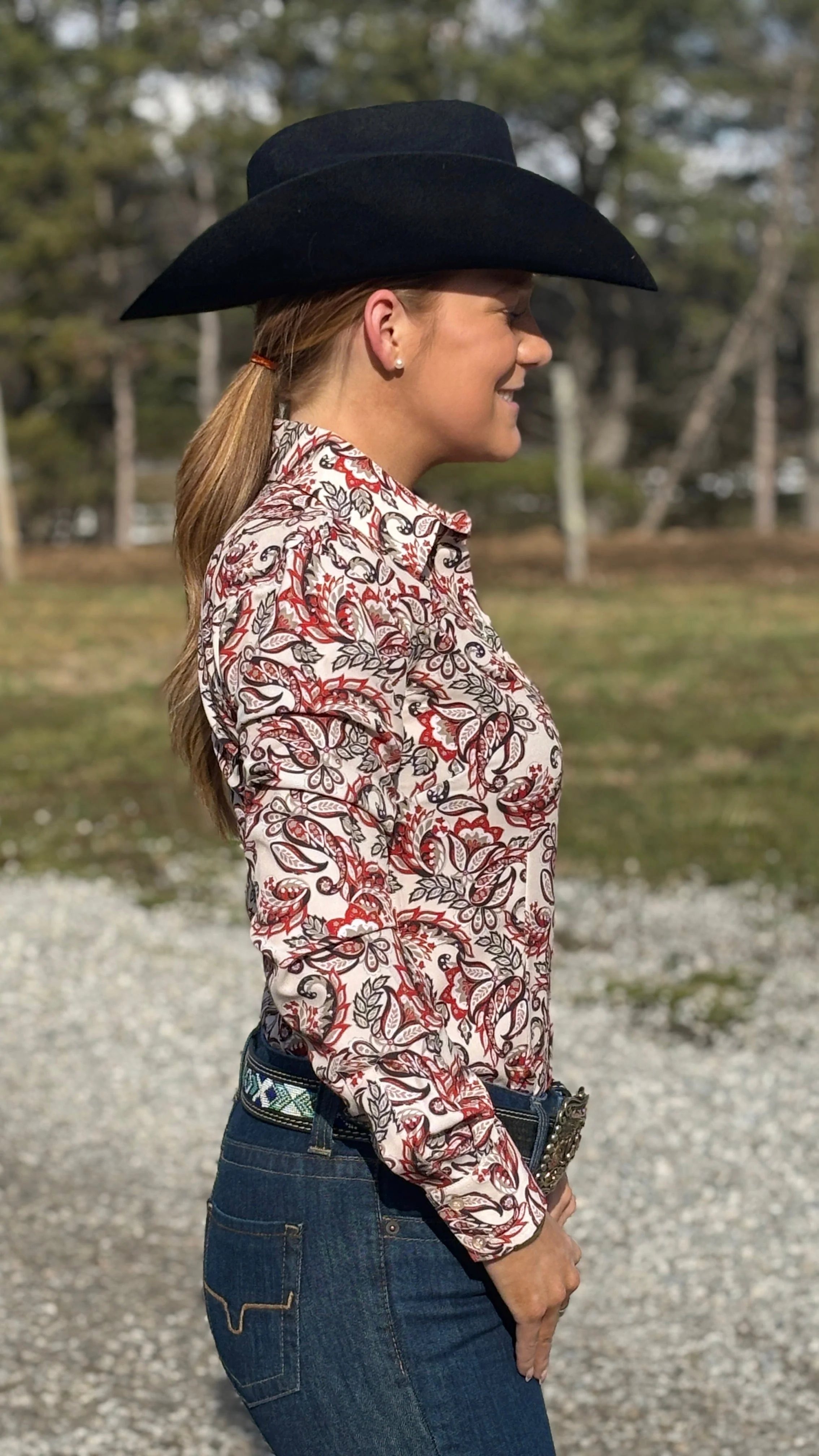 RHC Easy Care Show Shirt ~ Cream Paisley - Image 2