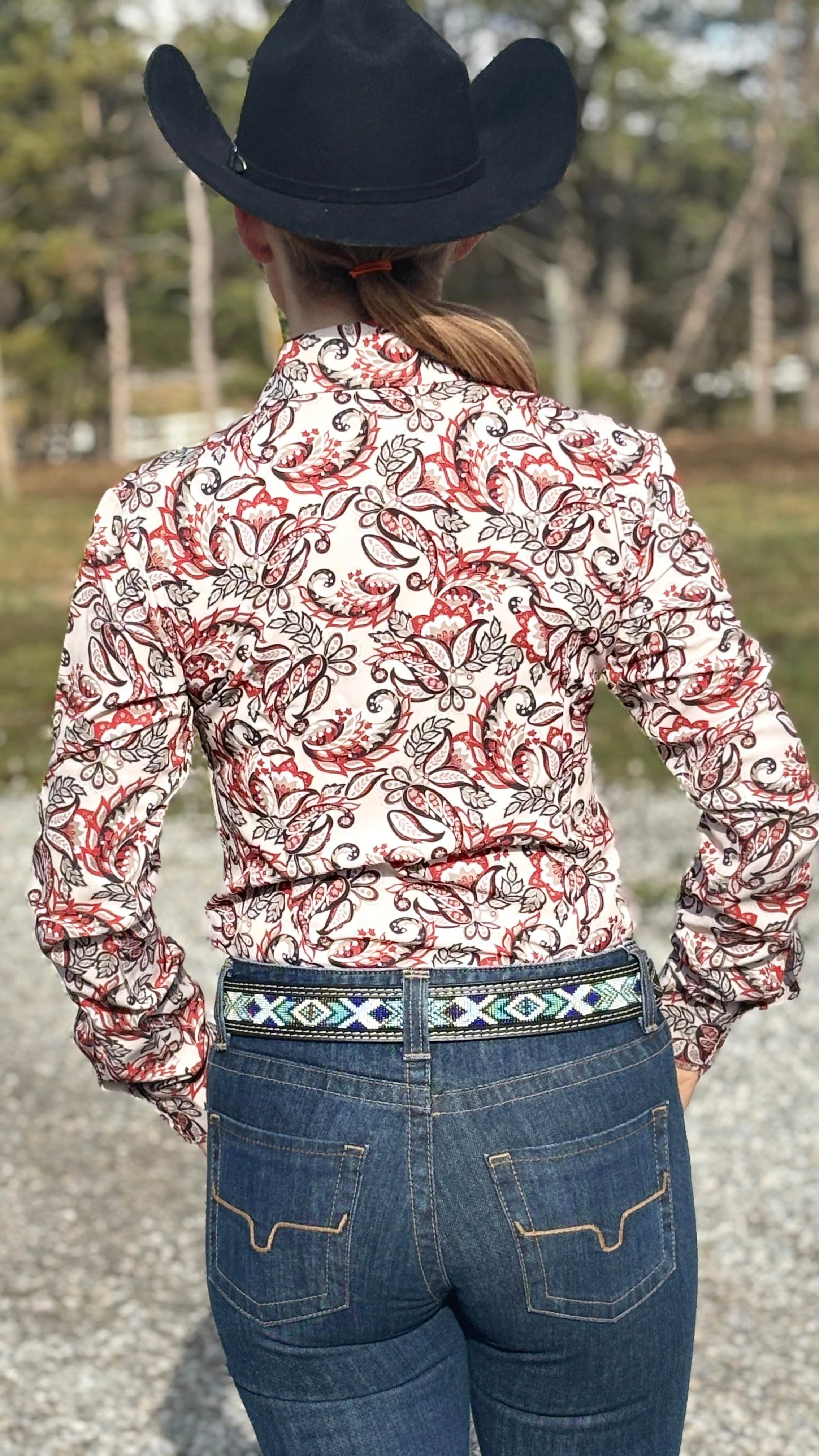 RHC Easy Care Show Shirt ~ Cream Paisley - Image 3