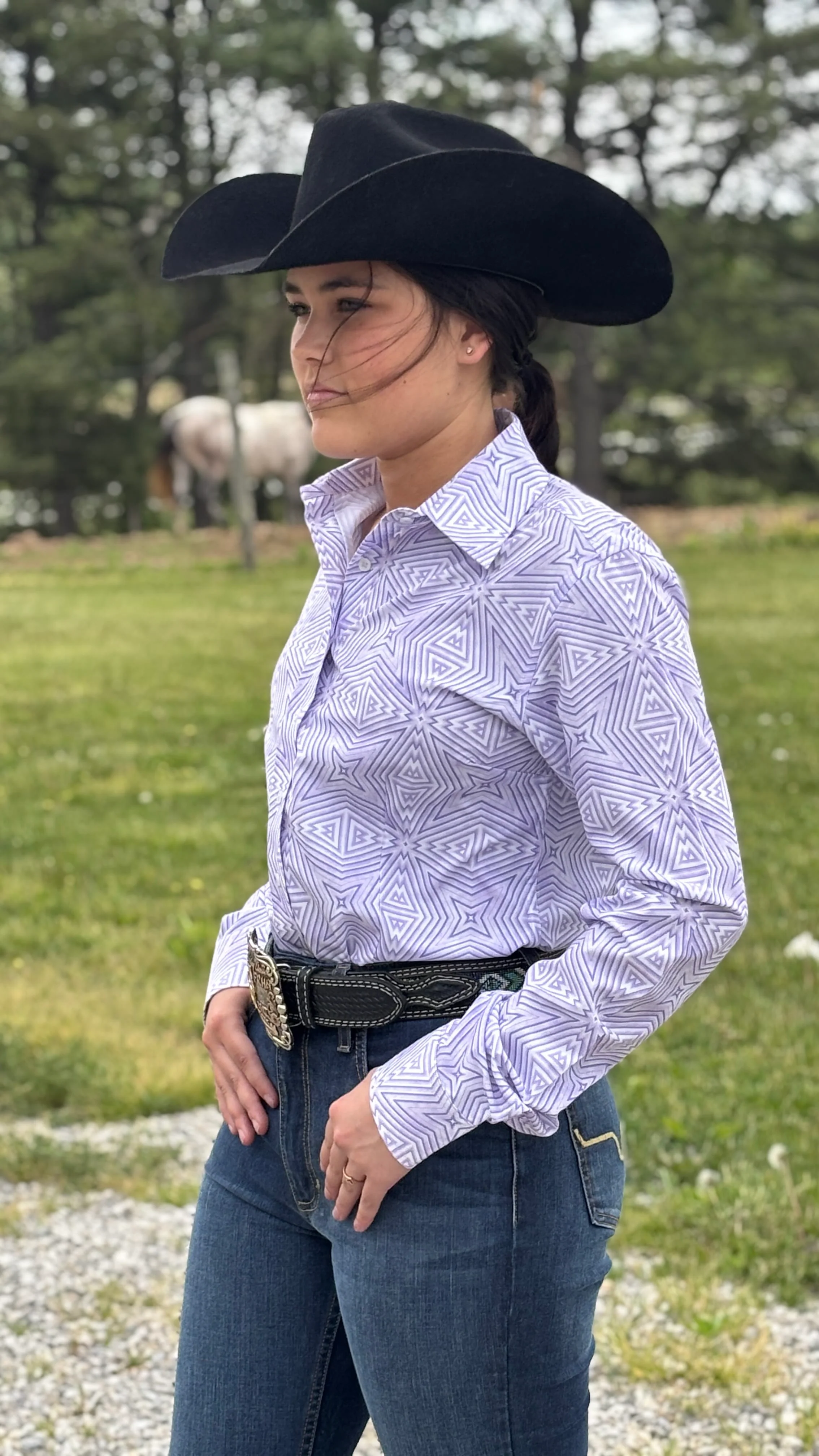 RHC Easy Care Show Shirt ~ Lilac Maze - Image 4