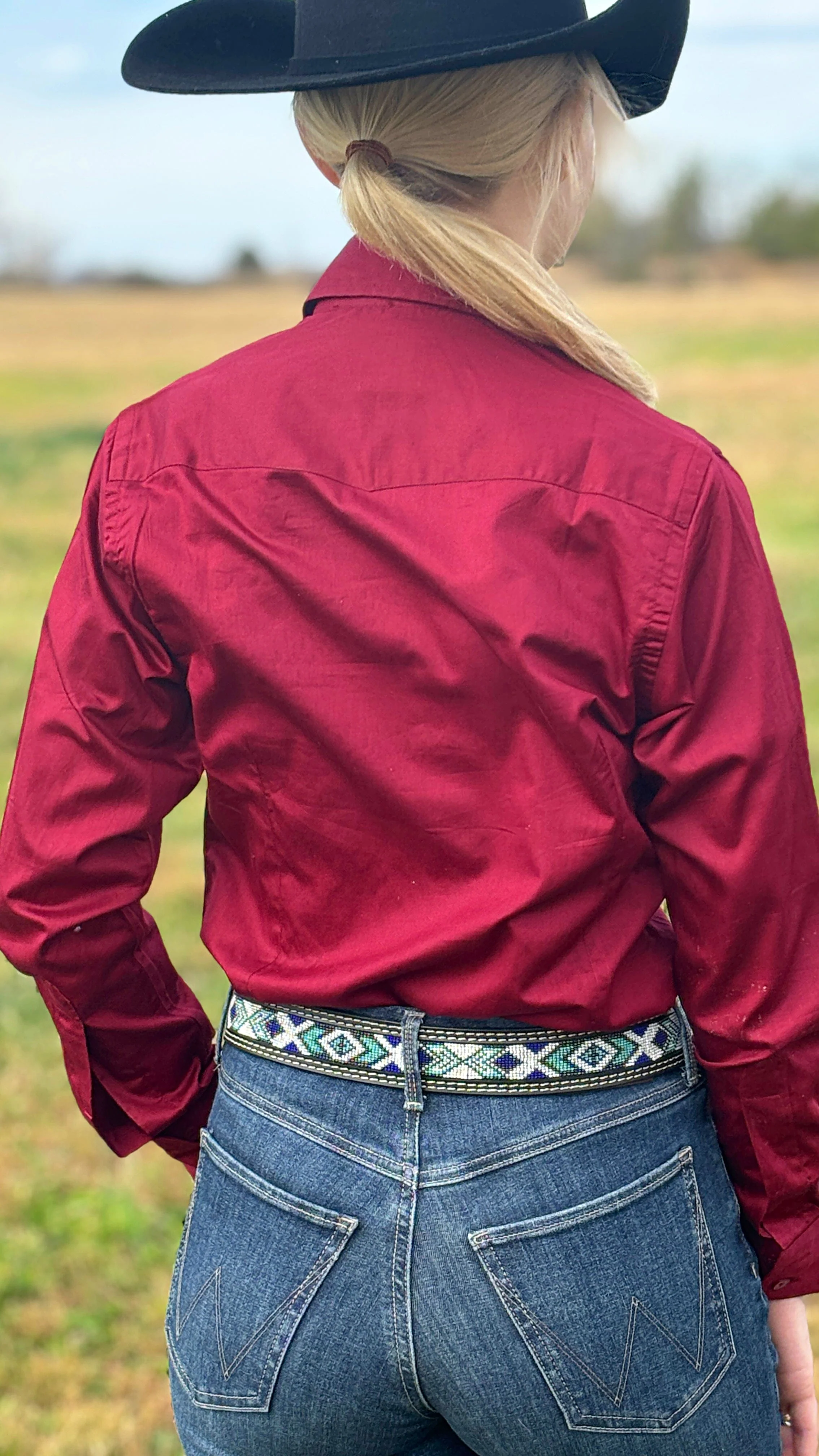 RHC Solid Button Down ~ Burgundy - Image 2