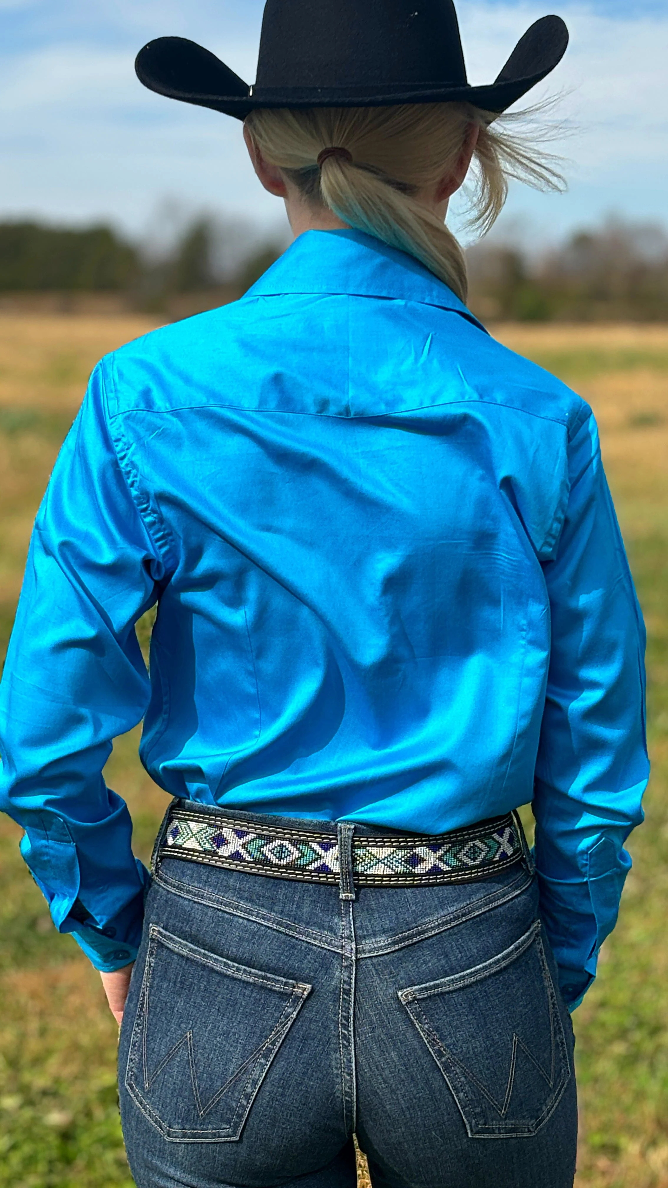 RHC Solid Button Down ~ Malibu Blue - Image 2