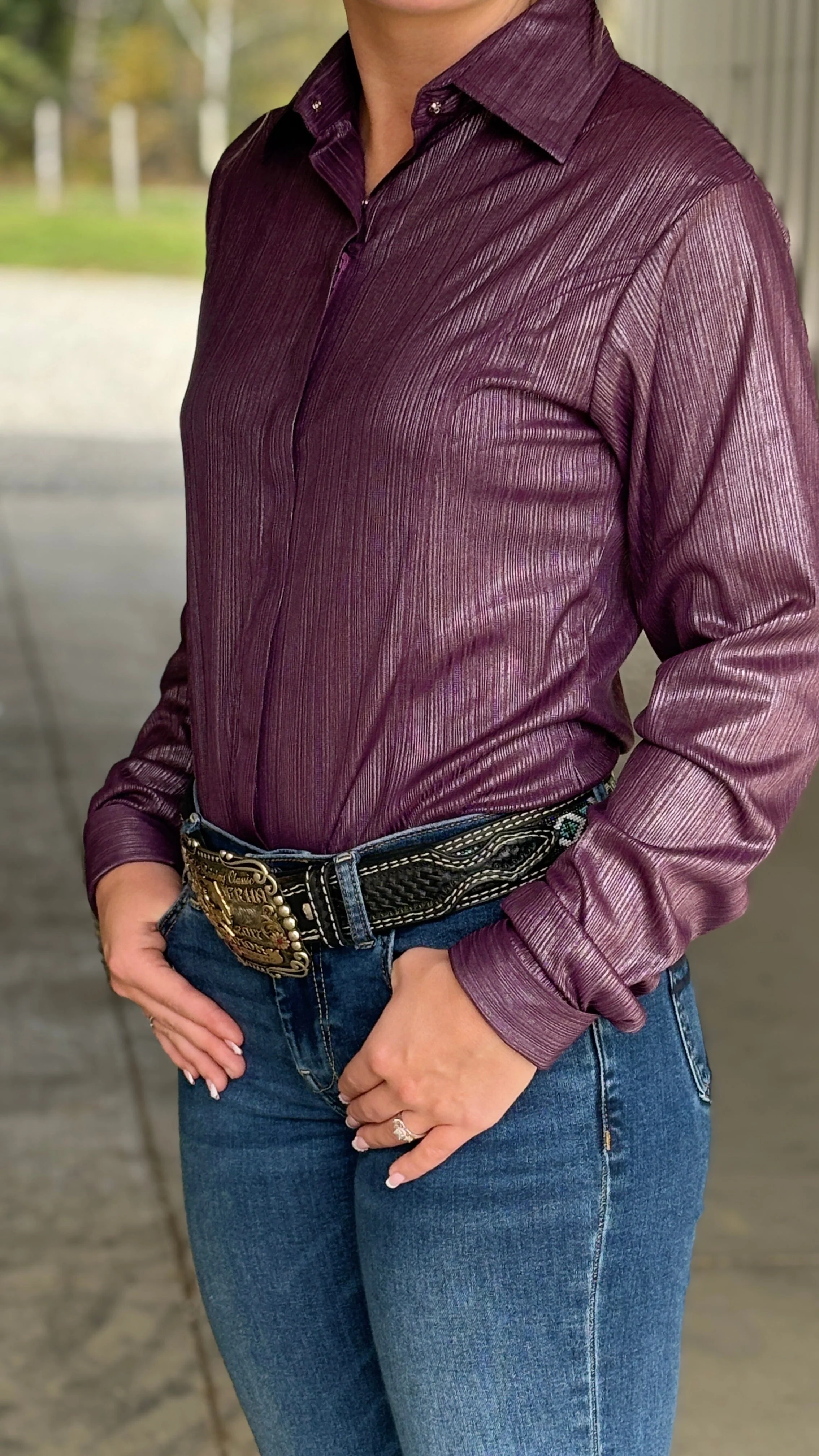 RHC Violet Concealed Zipper Show Shirt - Image 3