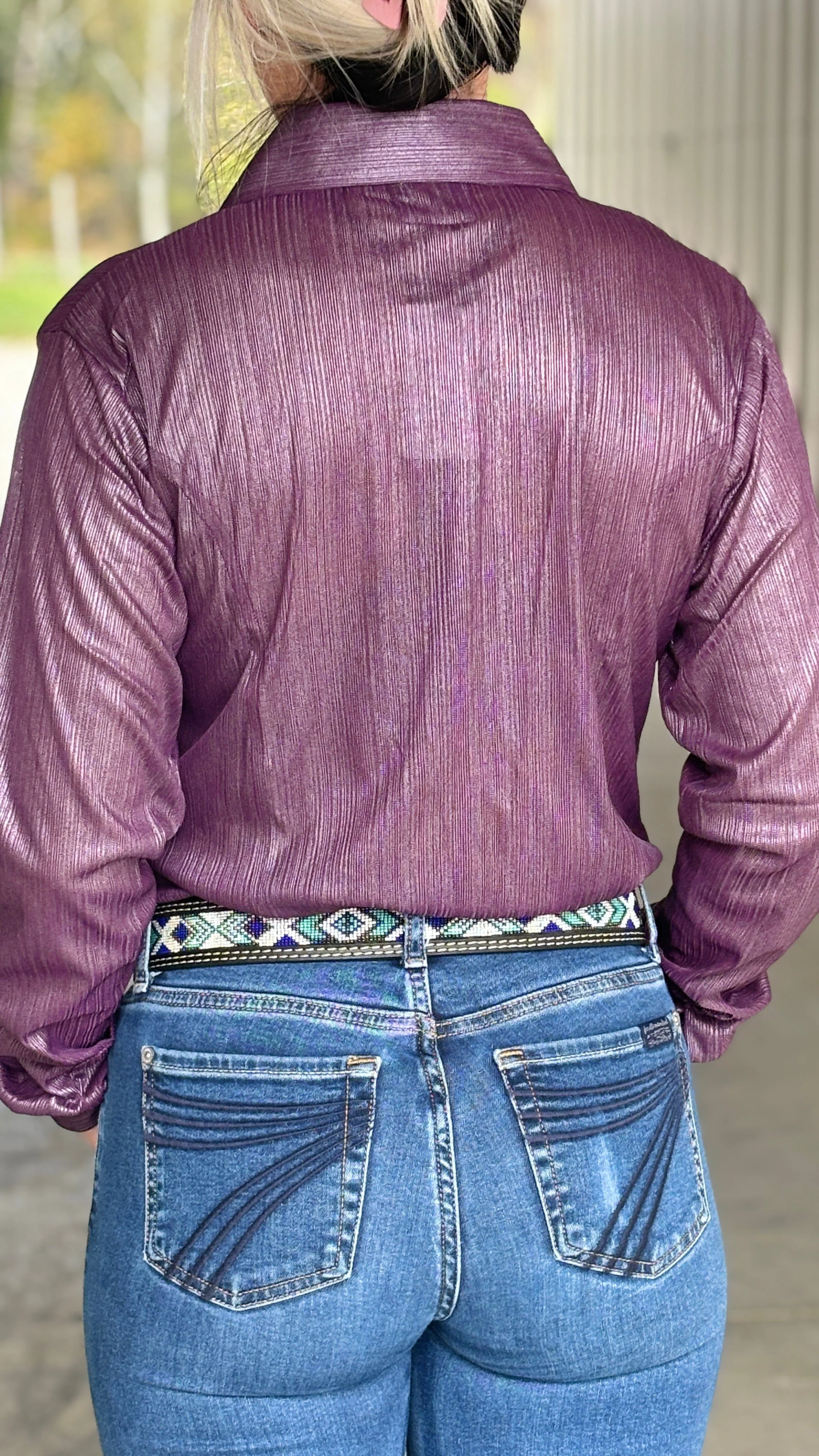 RHC Violet Concealed Zipper Show Shirt - Image 4