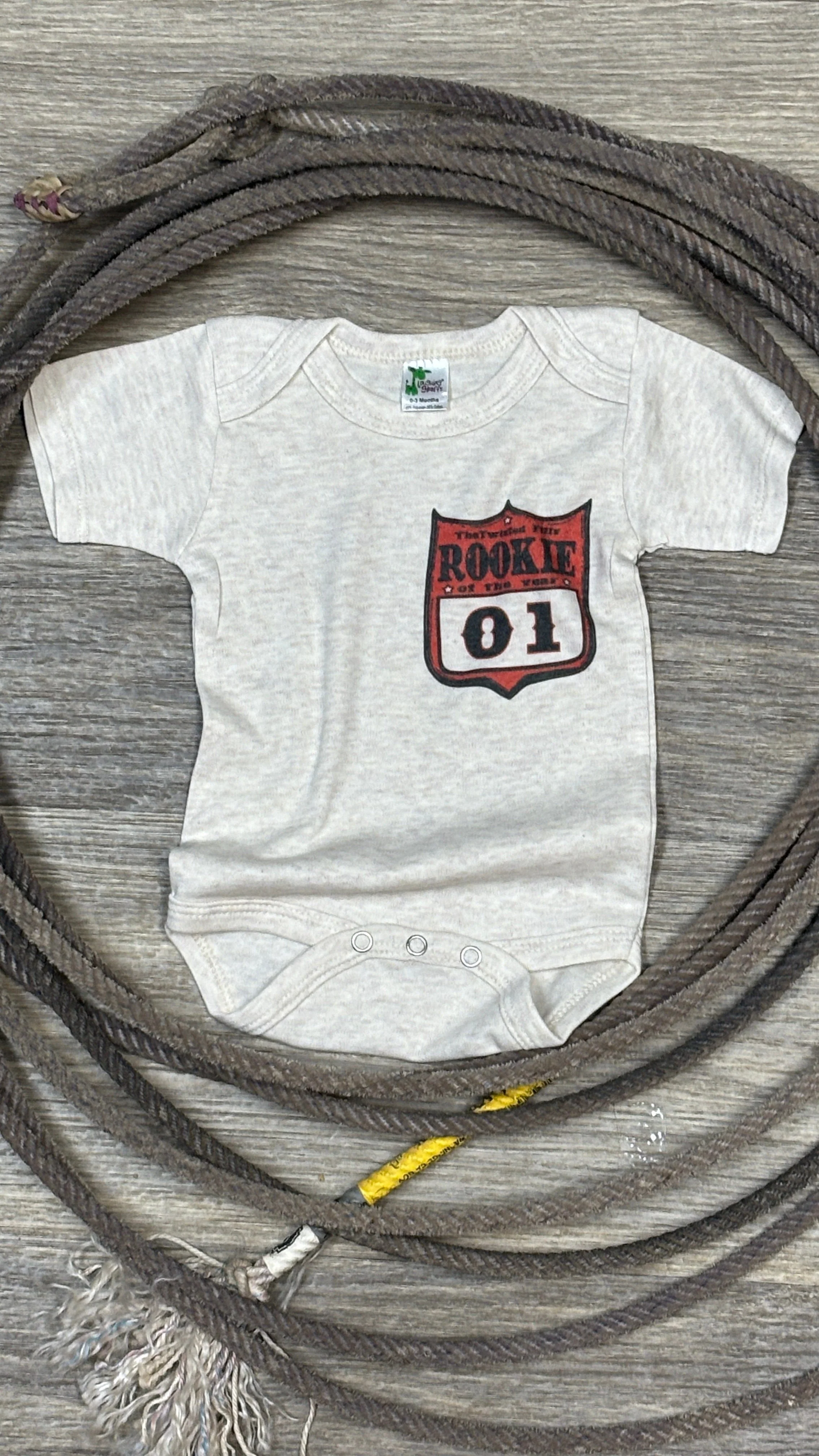 Rookie Of The Year Rodeo Back Number Onesie