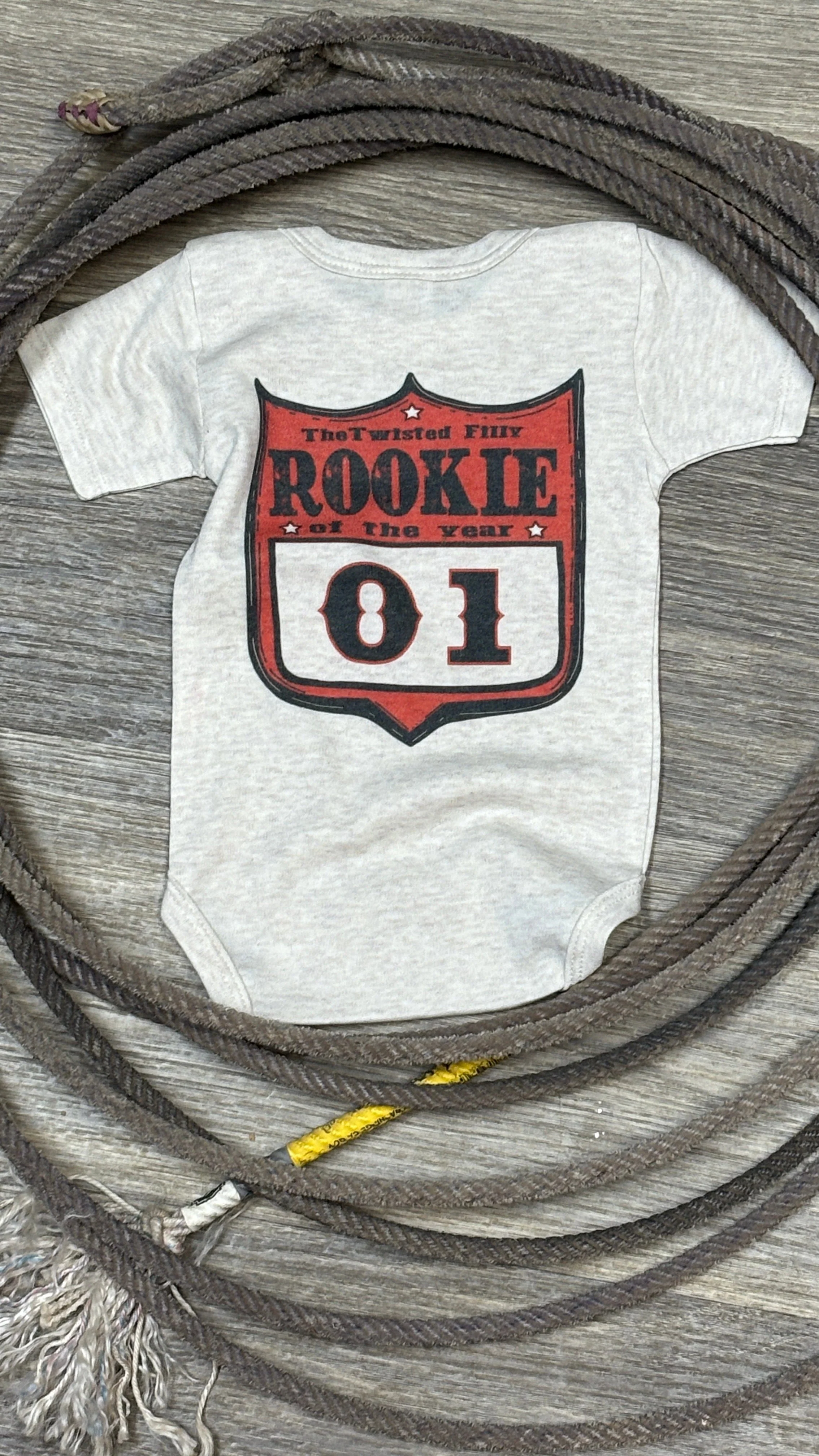 Rookie Of The Year Rodeo Back Number Onesie - Image 2