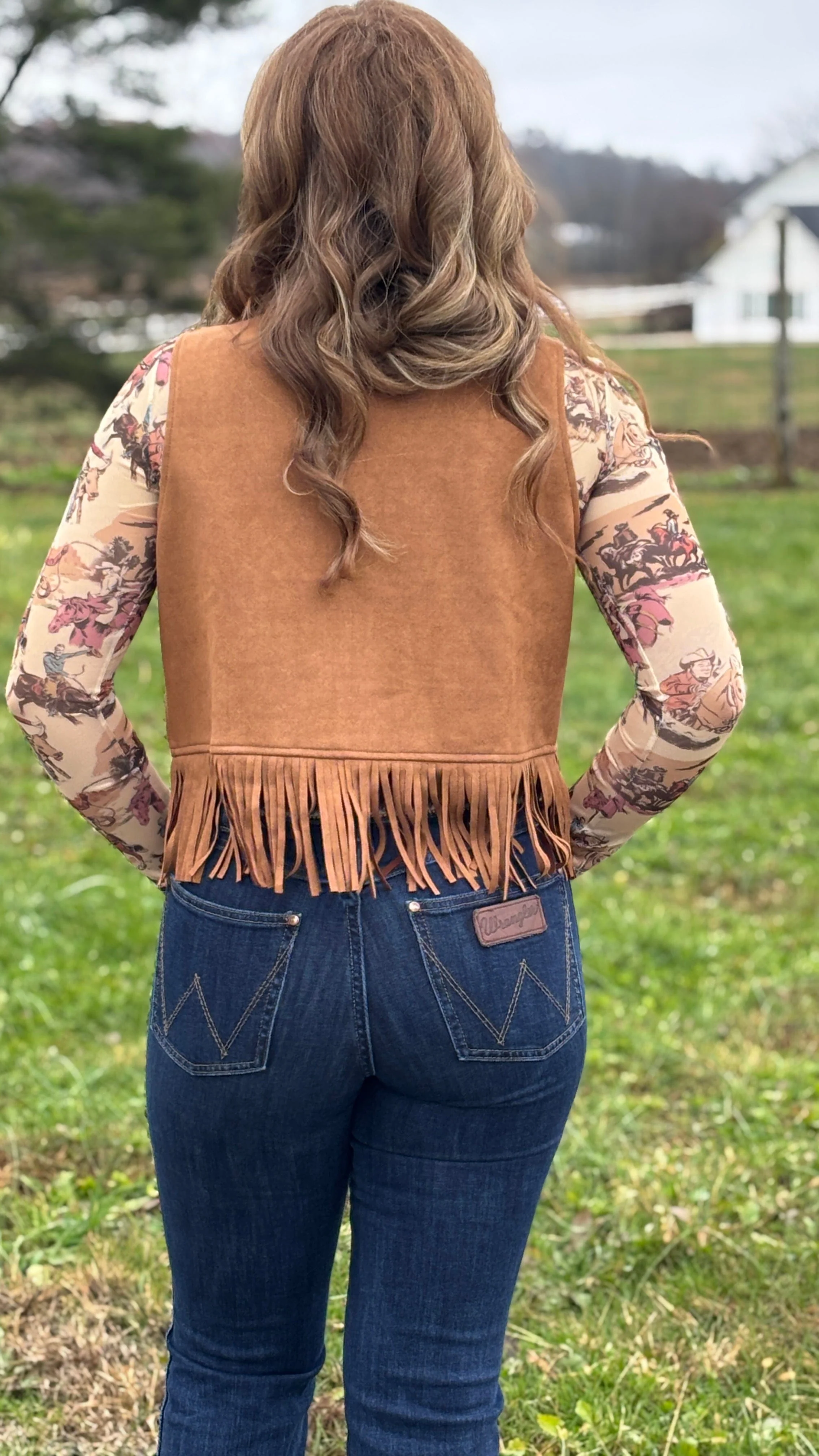 Rustic Western Fringe Vest - Image 3