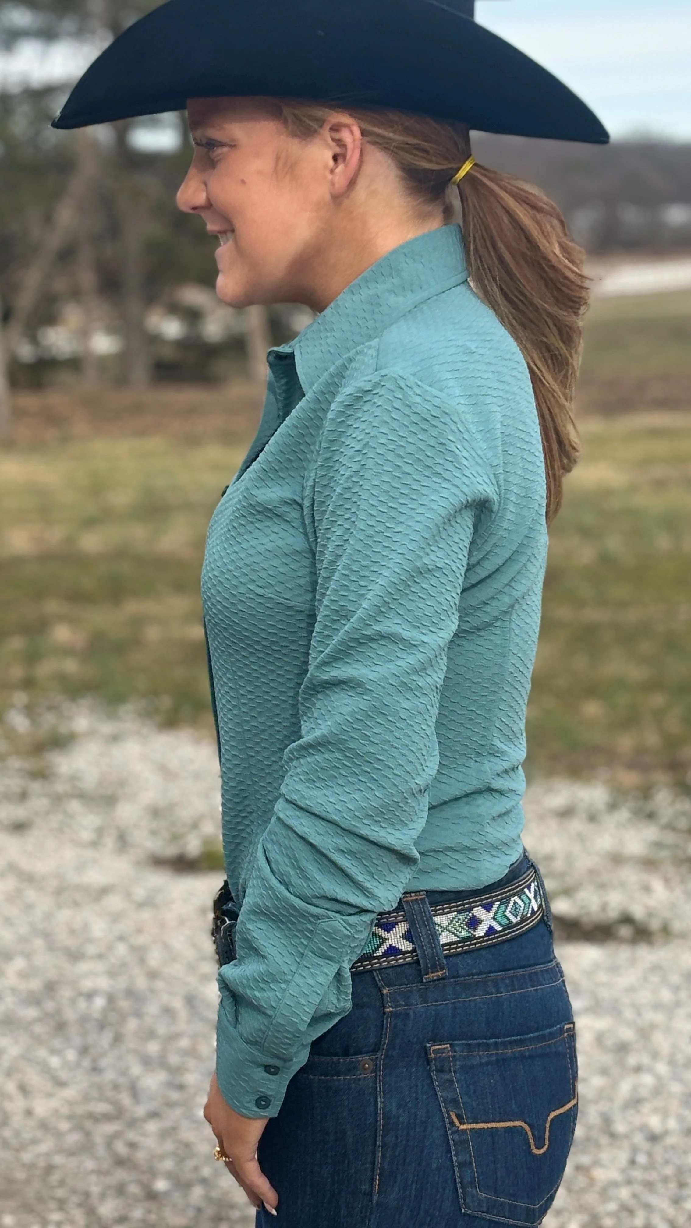 Sage Glow Dobby Poly Shirt - Image 2