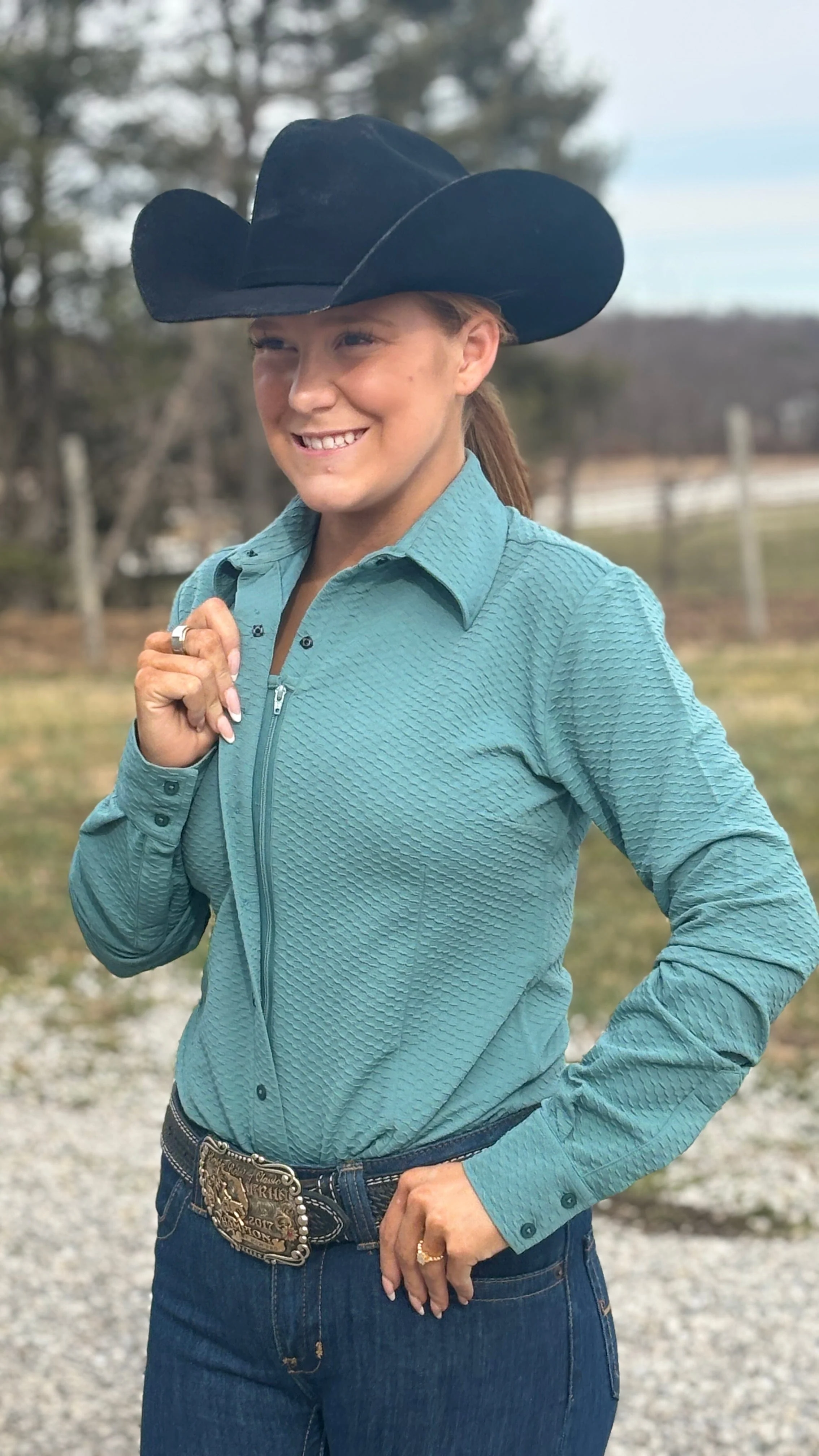 Sage Glow Dobby Poly Shirt - Image 3