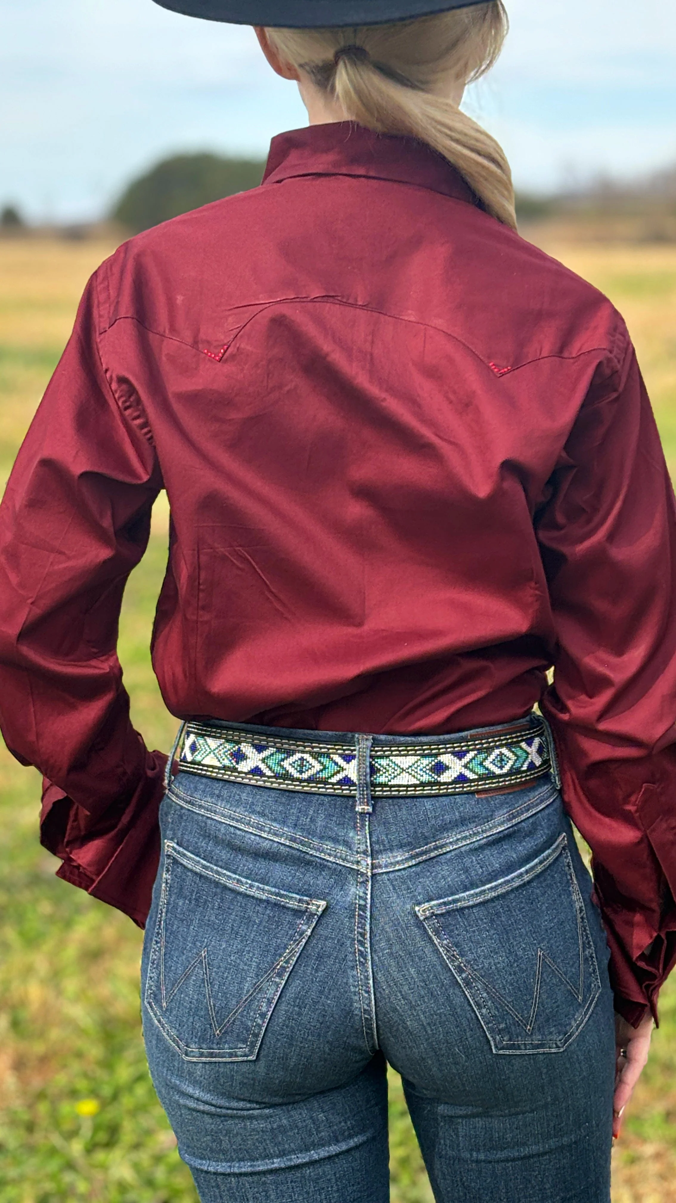 Sateen Solid Shirts ~ Burgundy - Image 3