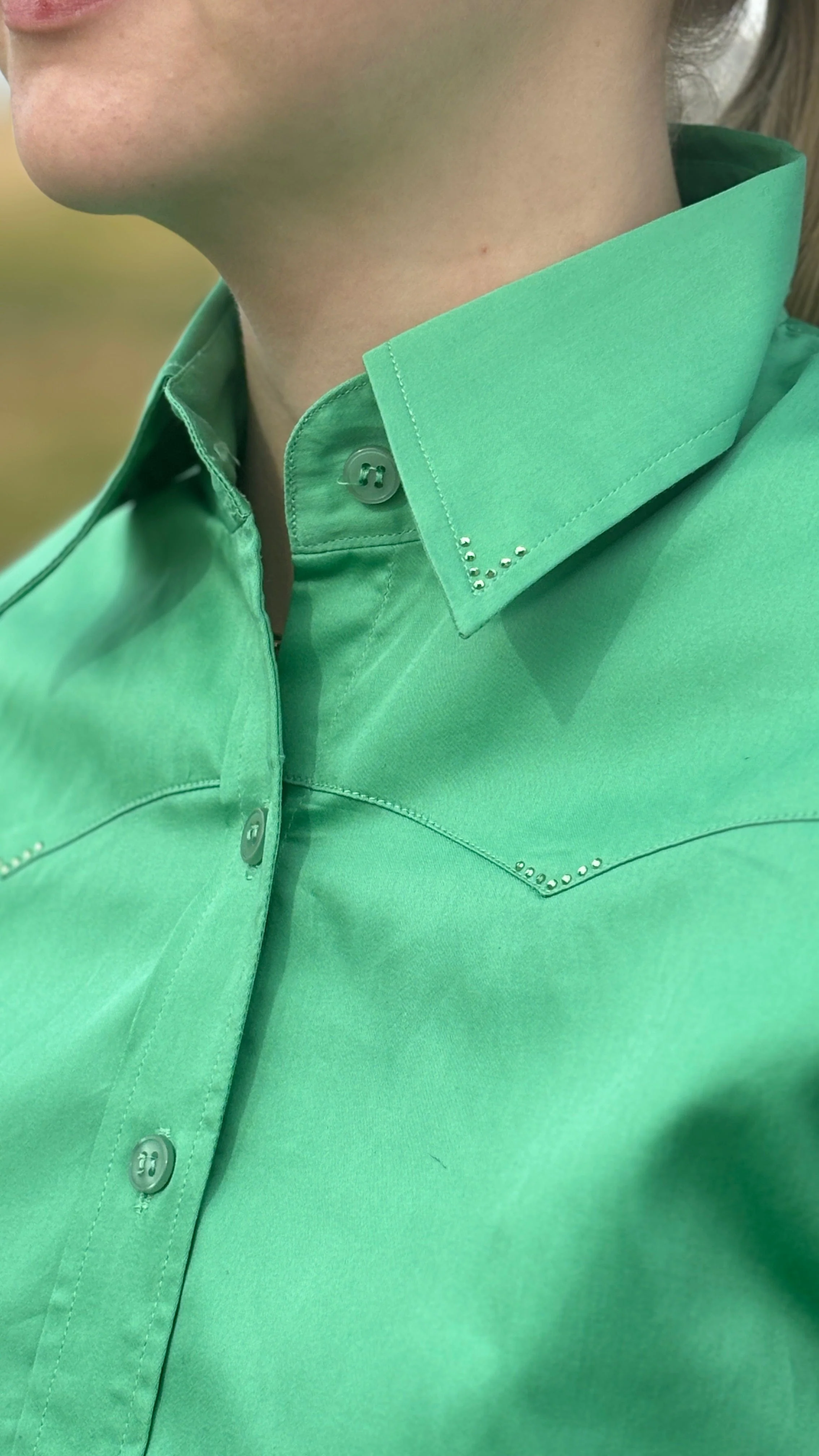 Sateen Solid Shirts ~ Apple Green - Image 4