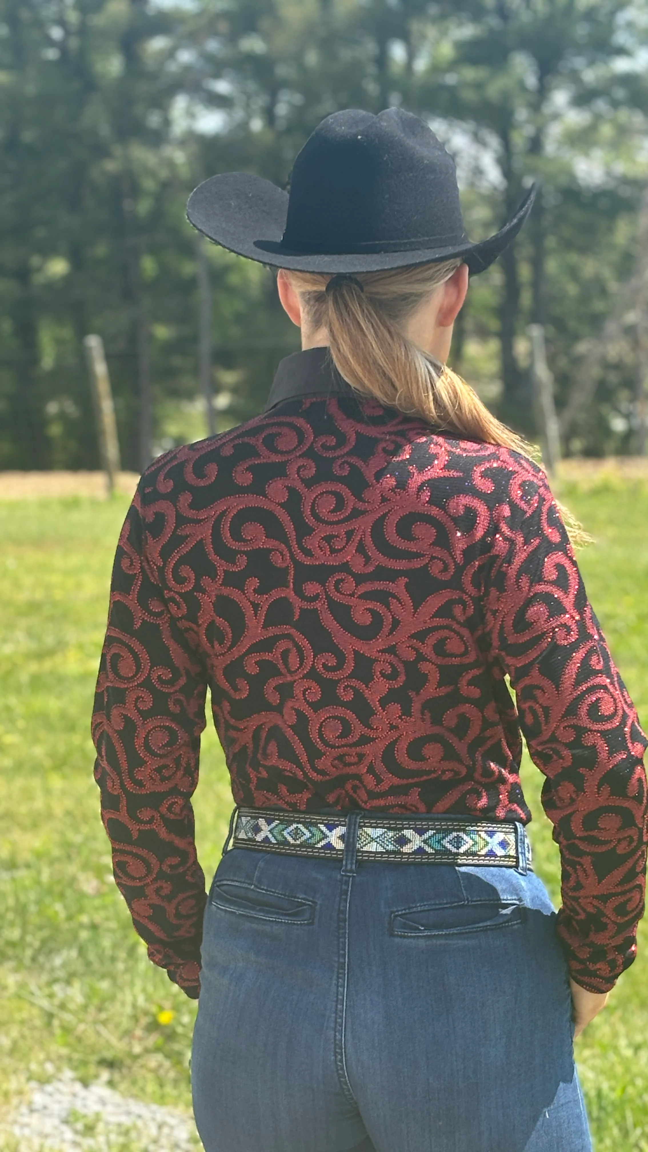 Scarlet Branches Ladies Front Zip Show Shirt - Image 3