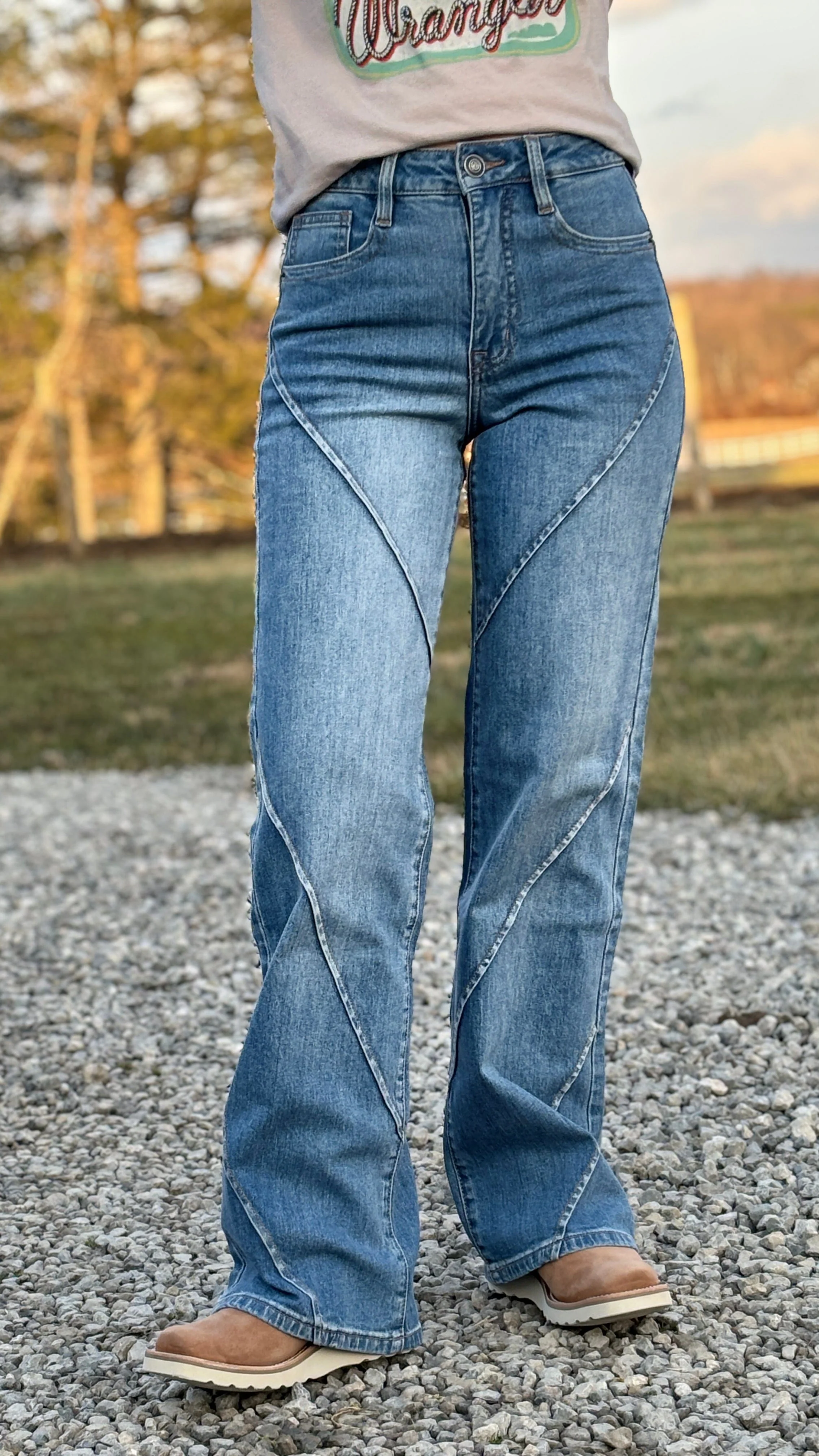 Seam Detail Wild Leg Jean by Rock & Roll