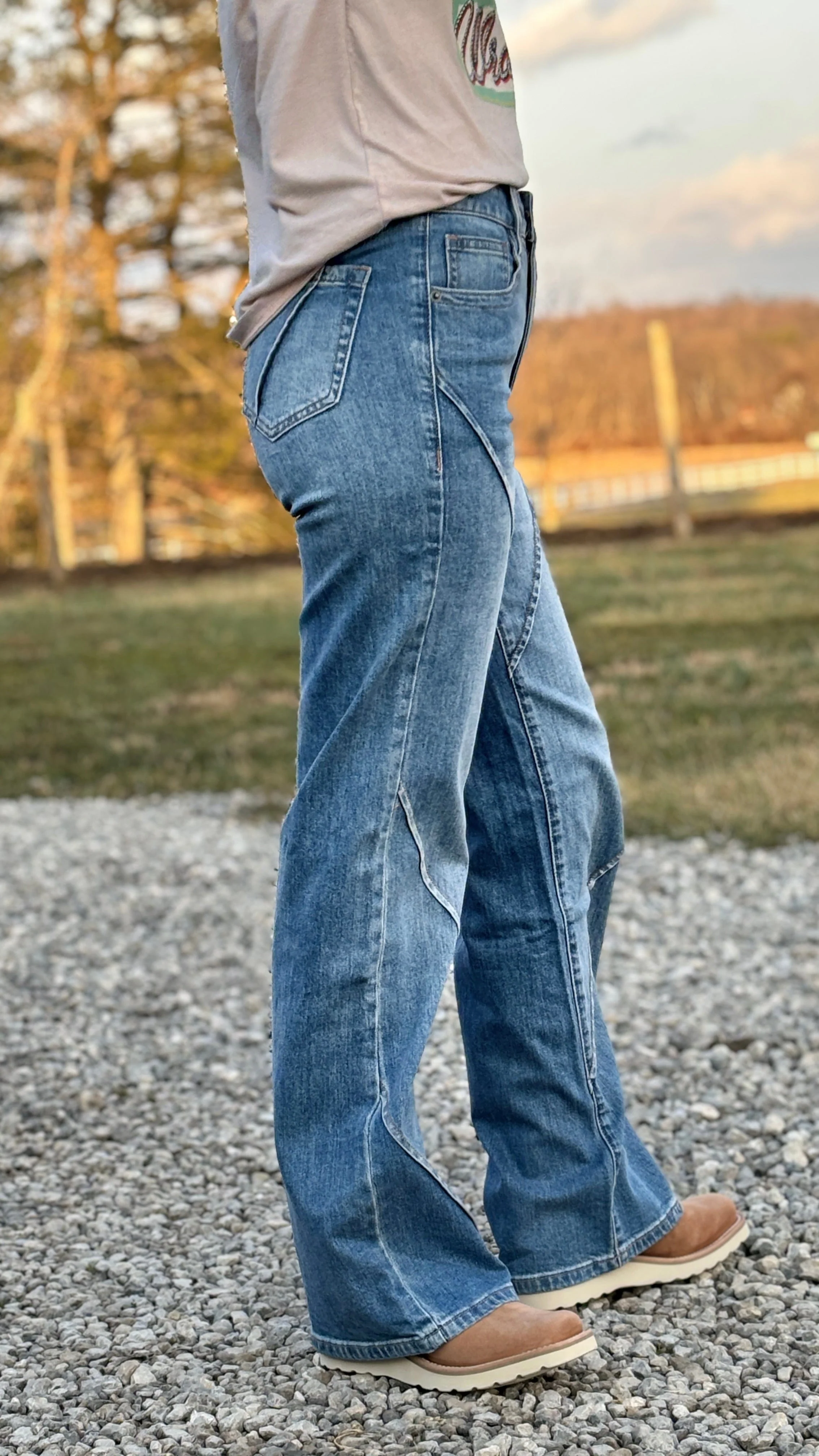 Seam Detail Wild Leg Jean by Rock & Roll - Image 2