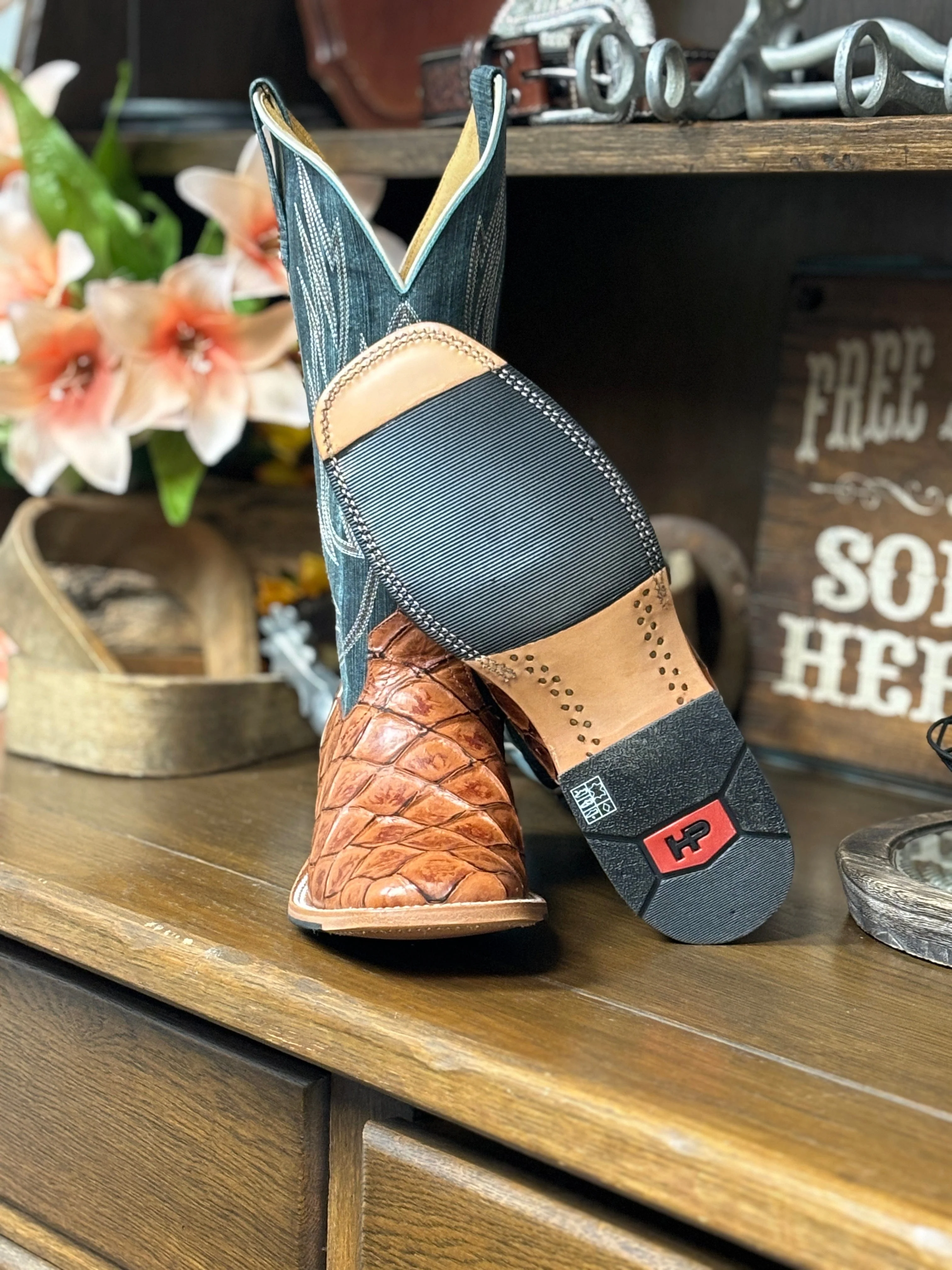 Cognac Filet Fo Fish Boots by Horse Power - Image 2