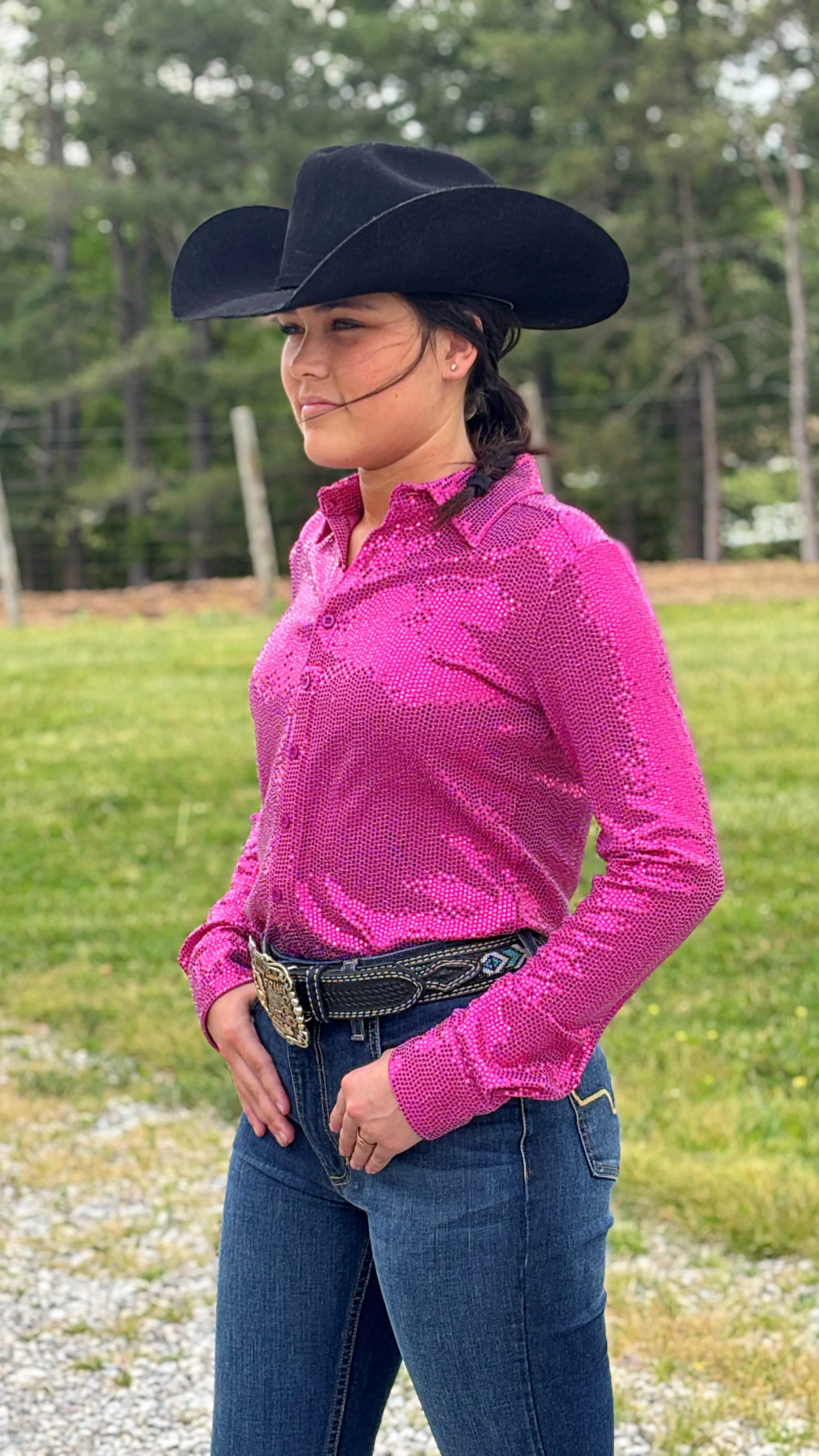 Sequin Pullover Button Up - Image 4