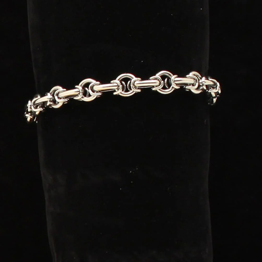 Silver Strike Bracelet ~ Round Link