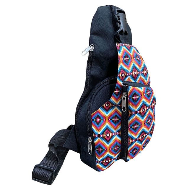 Sling Crossbody Backpack ~ Pink Aztec - Image 3