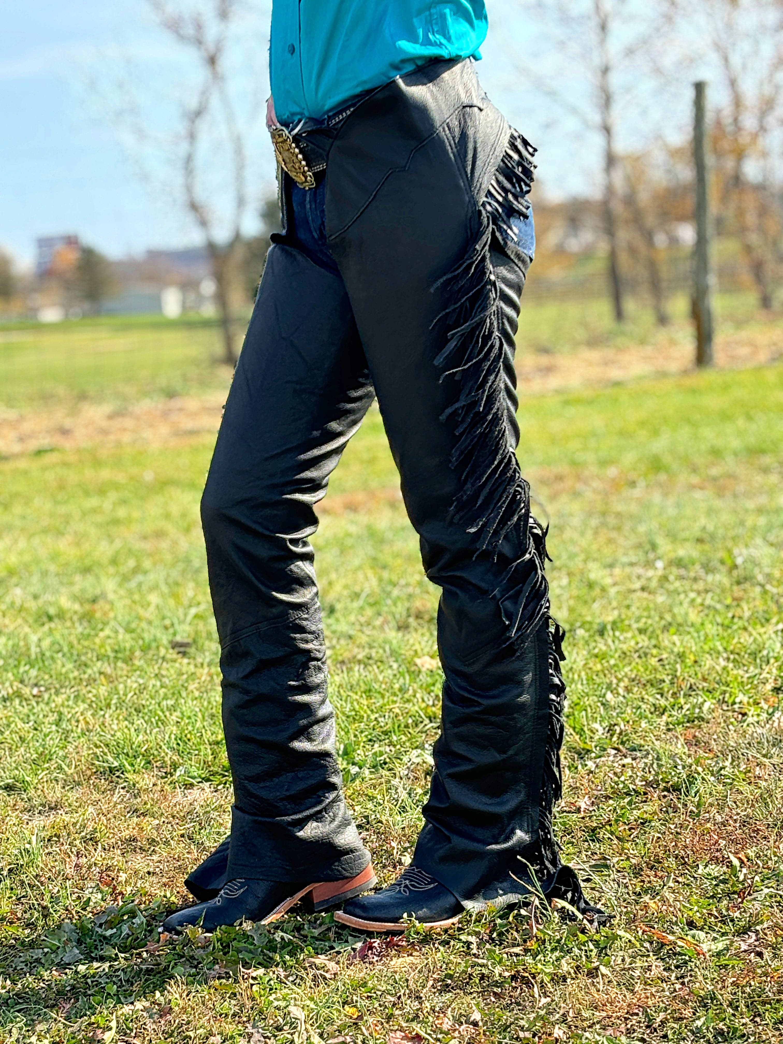 Smooth Leather Equitation Chaps - Image 3