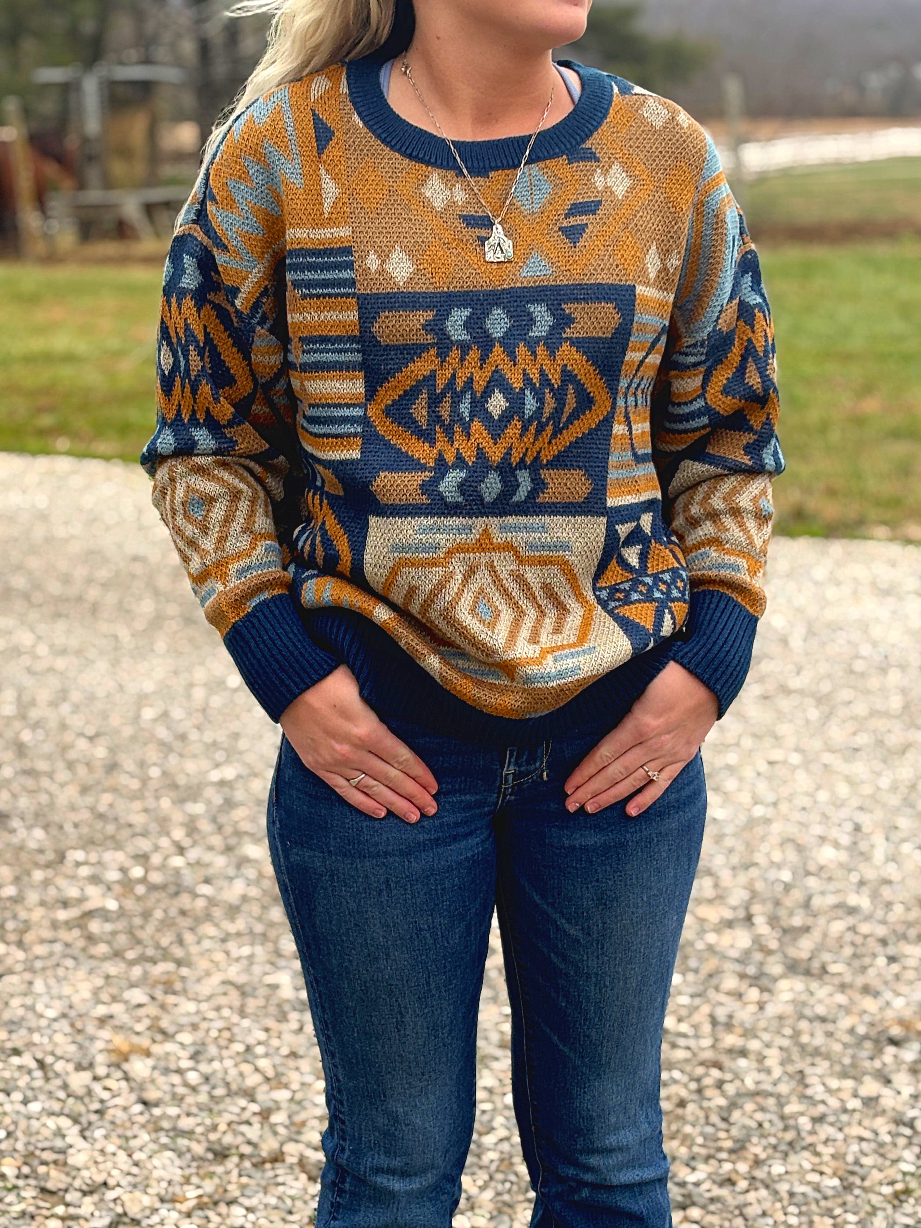 Aztec Patchwork Sweater by Panhandle