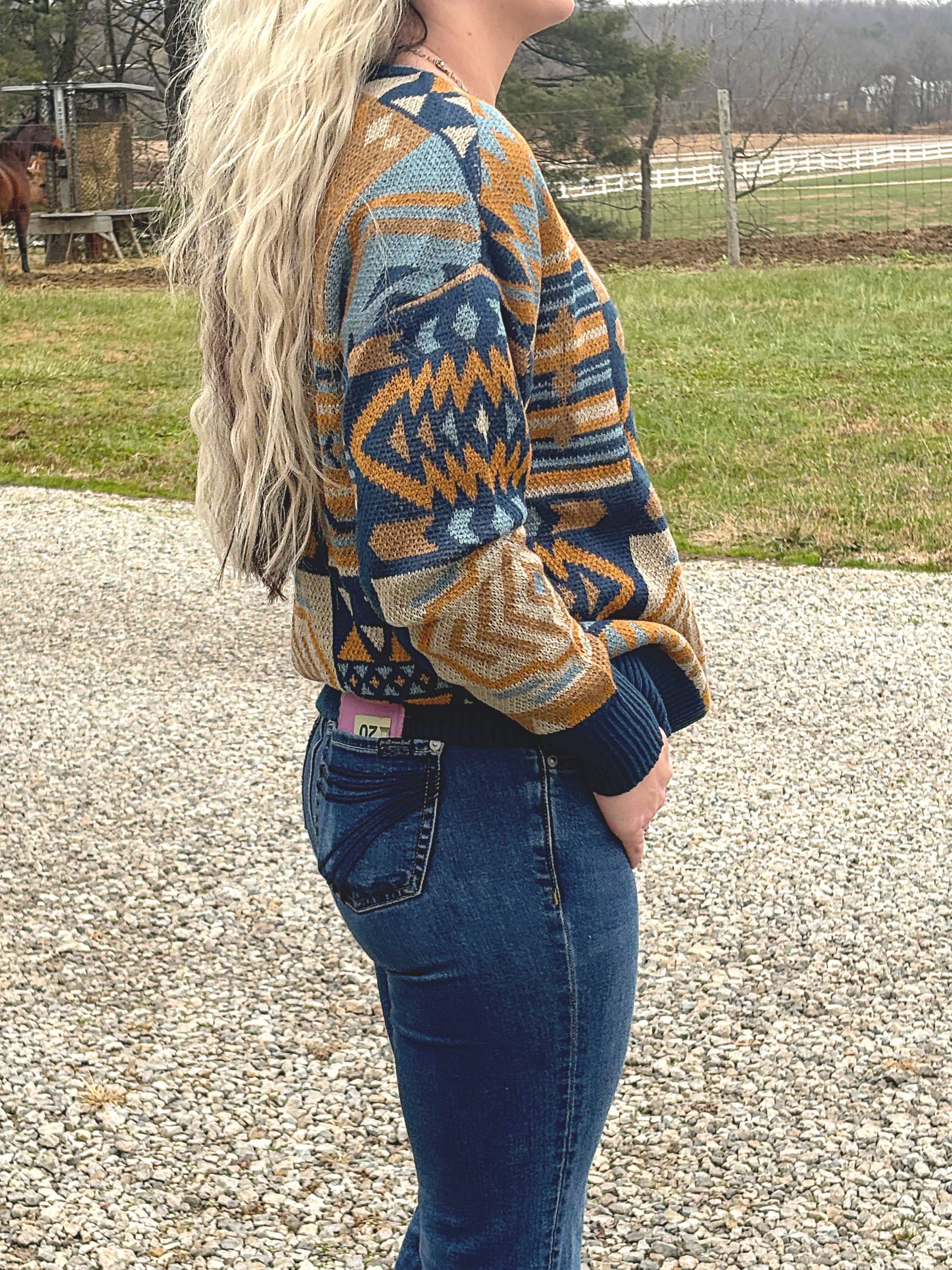 Aztec Patchwork Sweater by Panhandle - Image 2